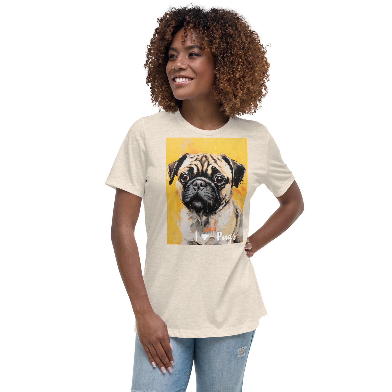 Women's Relaxed T-Shirt - I ❤ Dogs - Pug