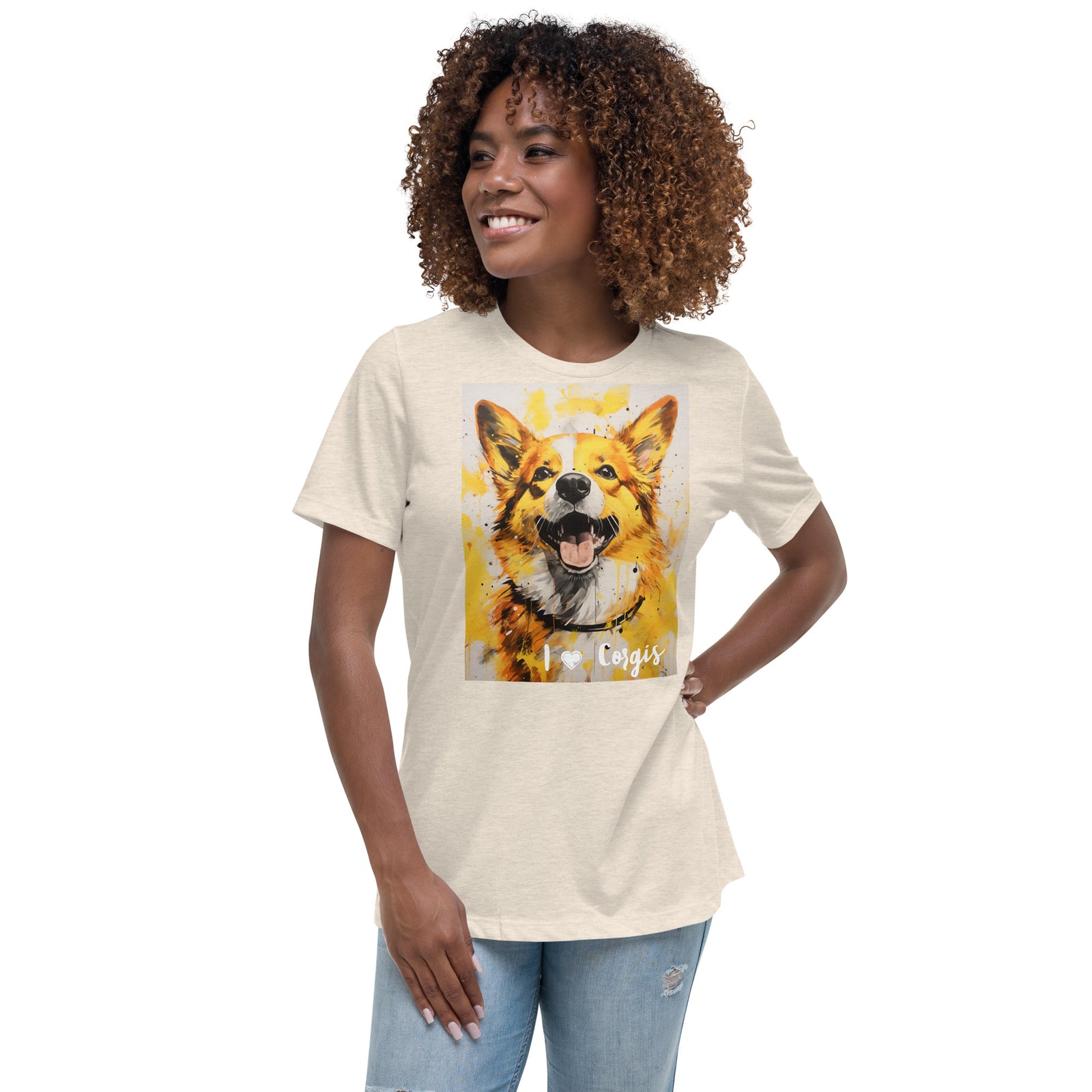 Women's Relaxed T-Shirt - I ❤ Dogs - Pembroke Welsh Corgi