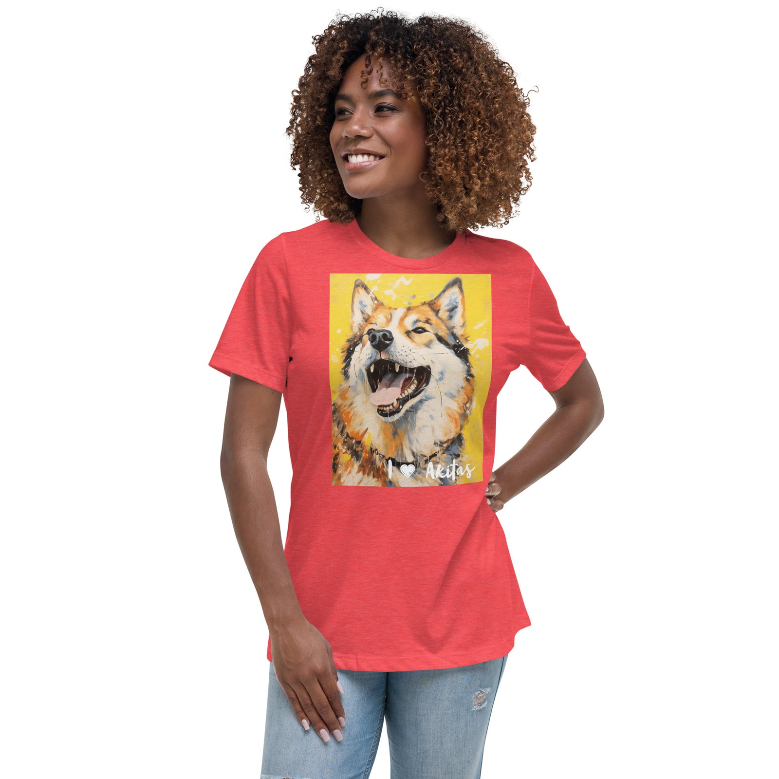 Women's Relaxed T-Shirt - I ❤ Dogs - Akita
