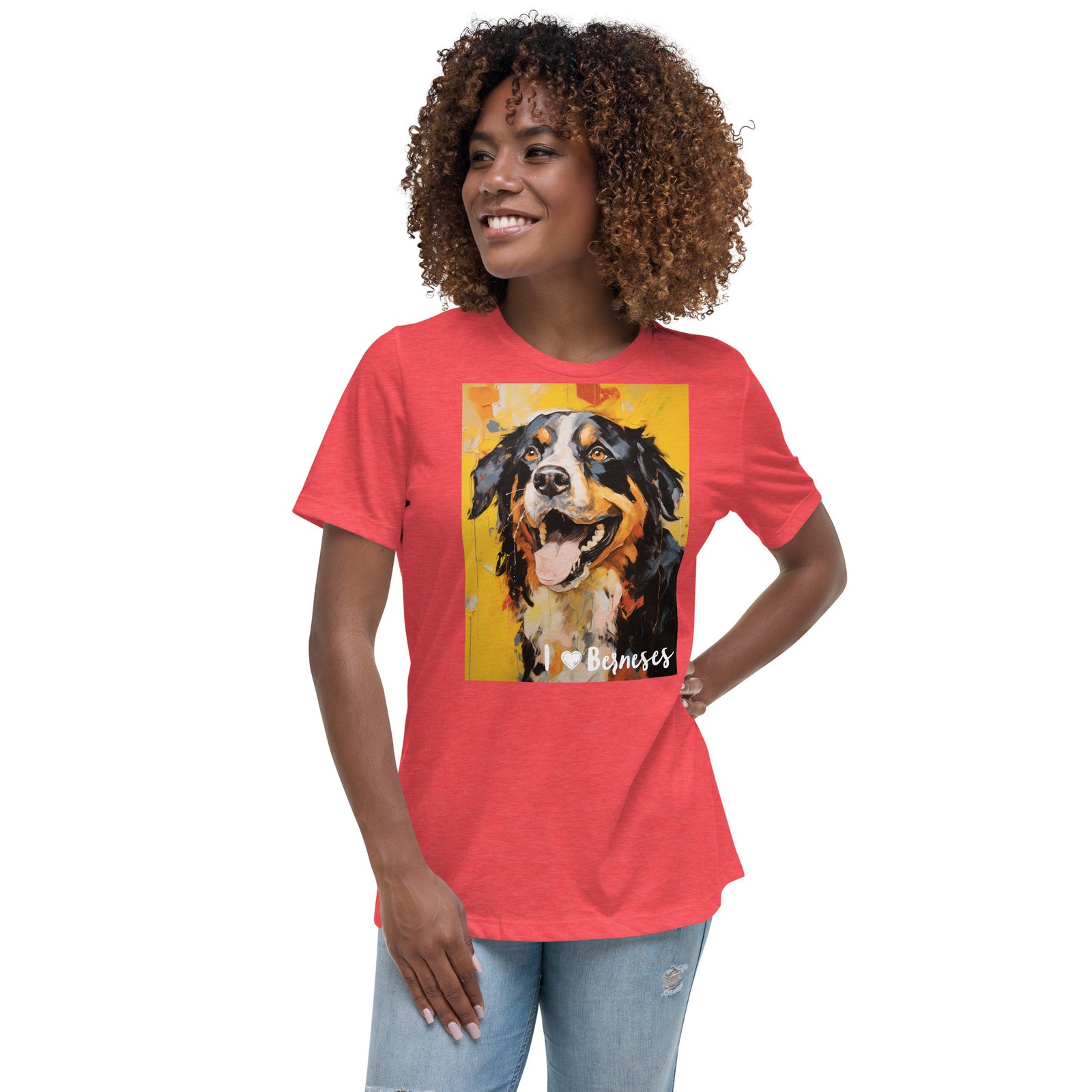 Women's Relaxed T-Shirt - I ❤ Dogs - Bernese Mountain Dog