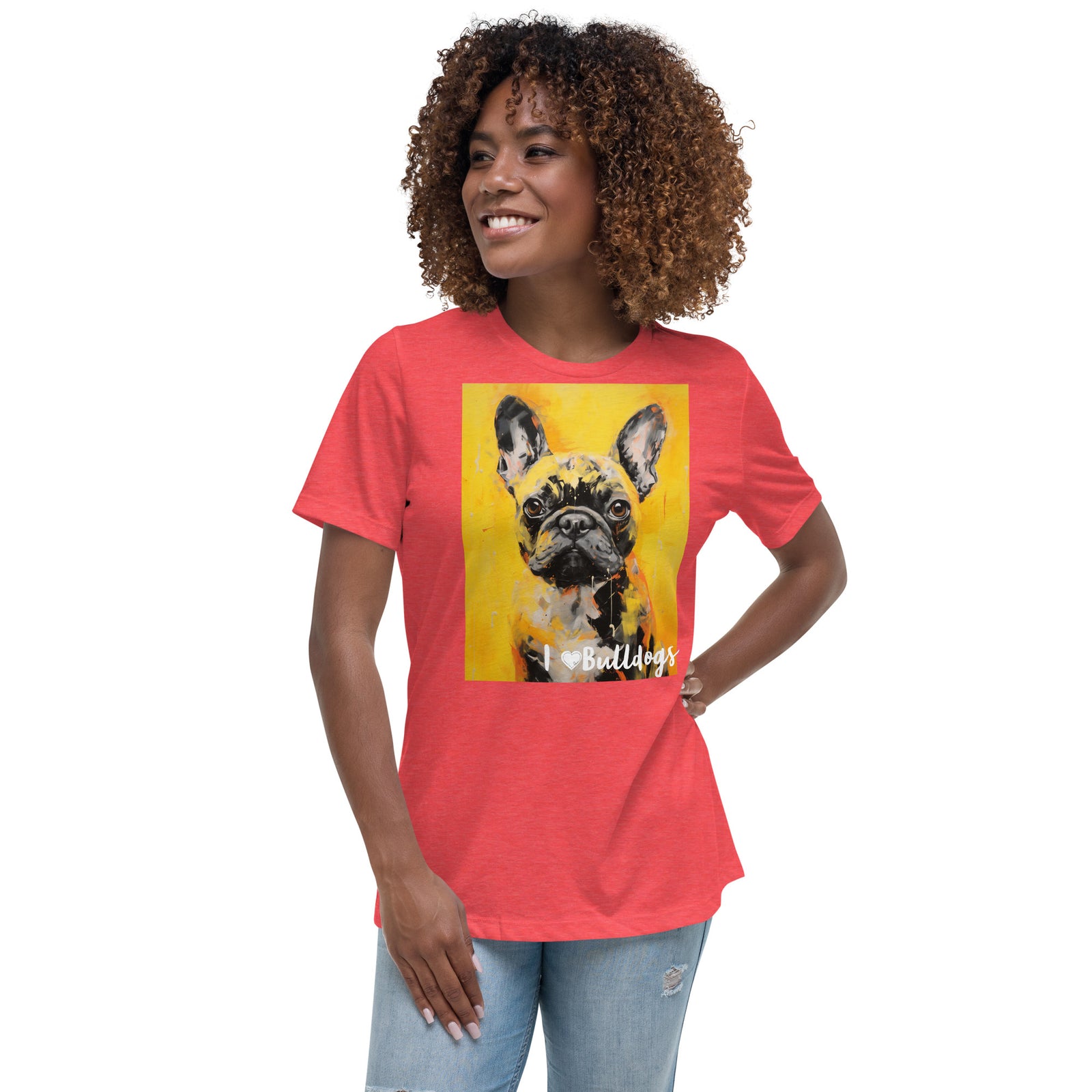 Women's Relaxed T-Shirt - I ❤ Dogs - Bulldog