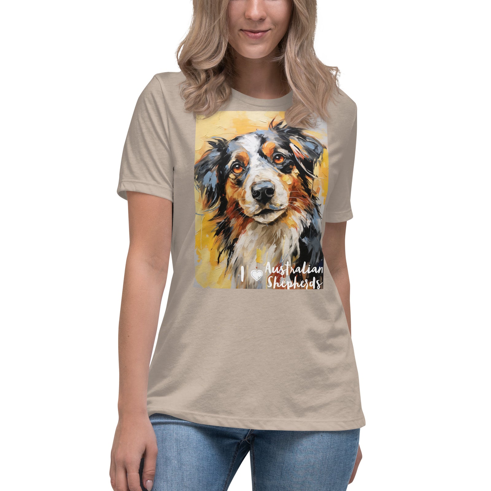 Women's Relaxed T-Shirt - I ❤ Dogs - Australian Shepherd