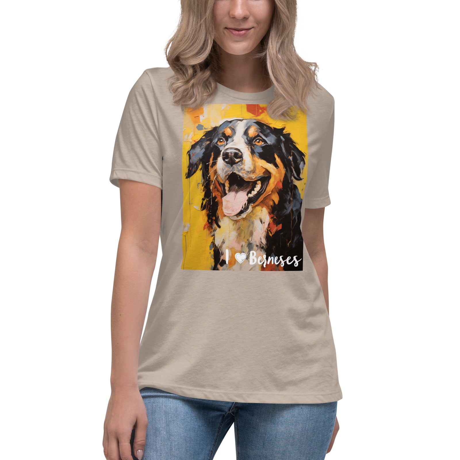 Women's Relaxed T-Shirt - I ❤ Dogs - Bernese Mountain Dog