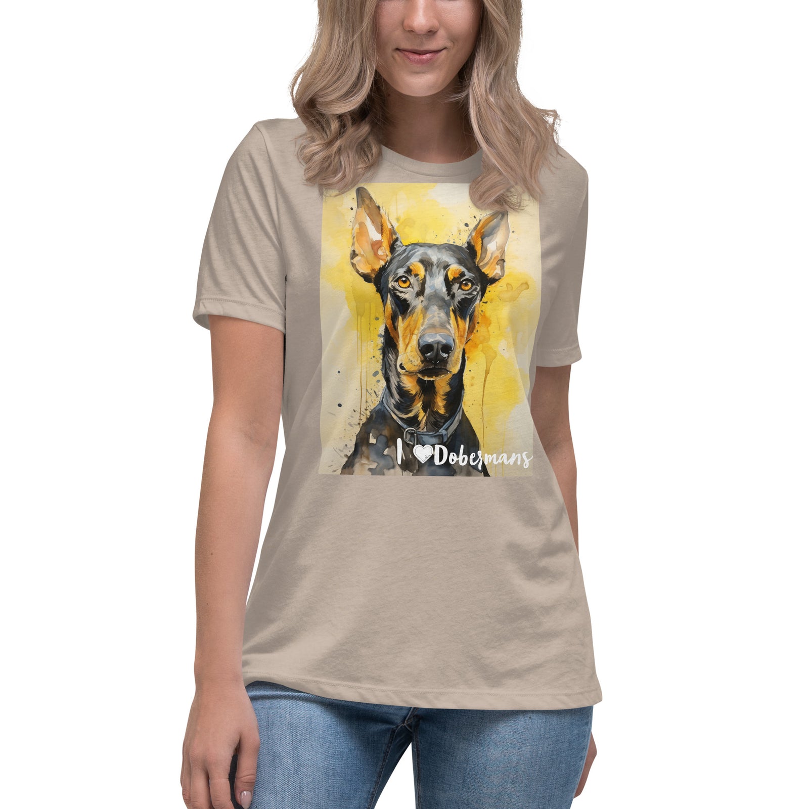 Women's Relaxed T-Shirt - I ❤ Dogs - Doberman Pinscher