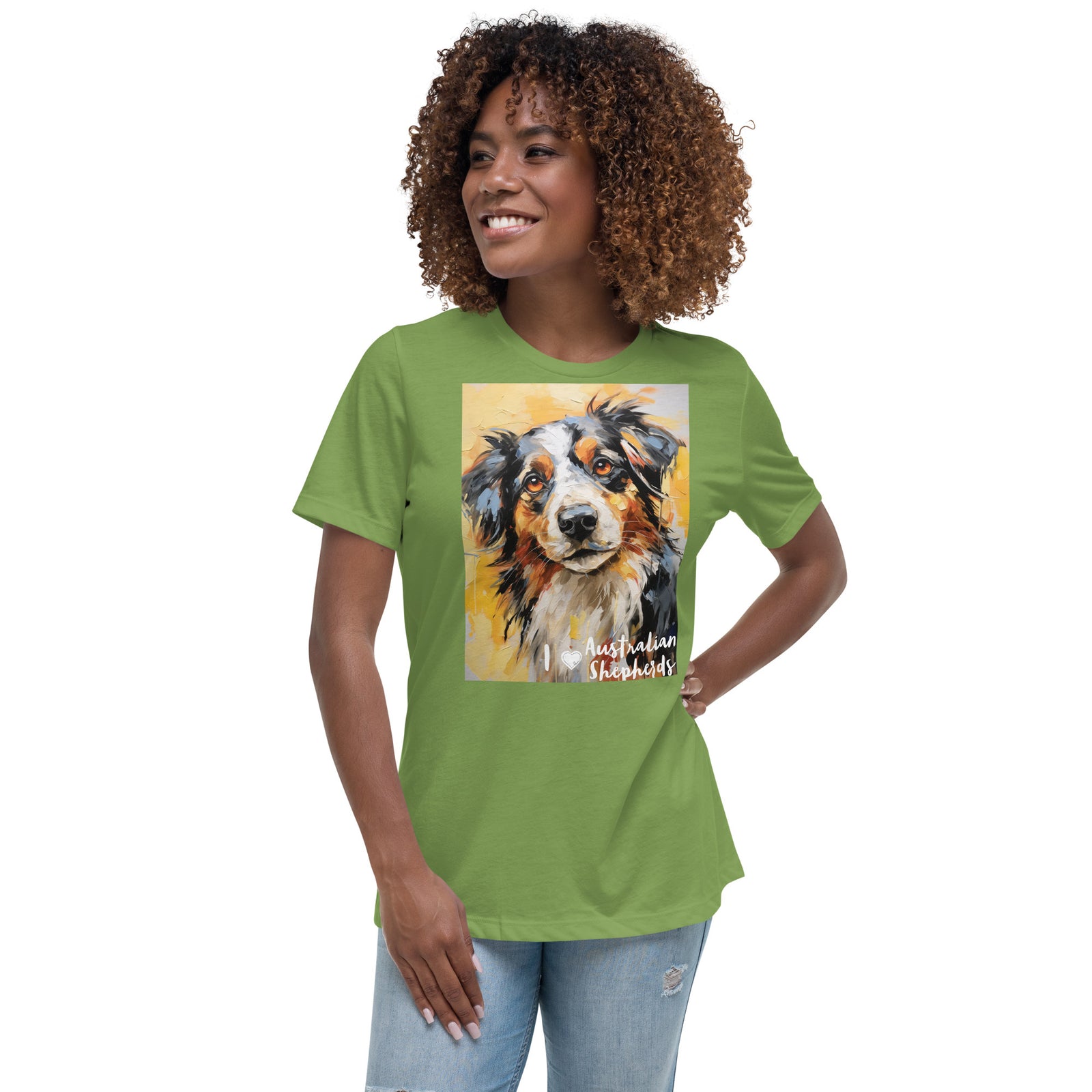 Women's Relaxed T-Shirt - I ❤ Dogs - Australian Shepherd