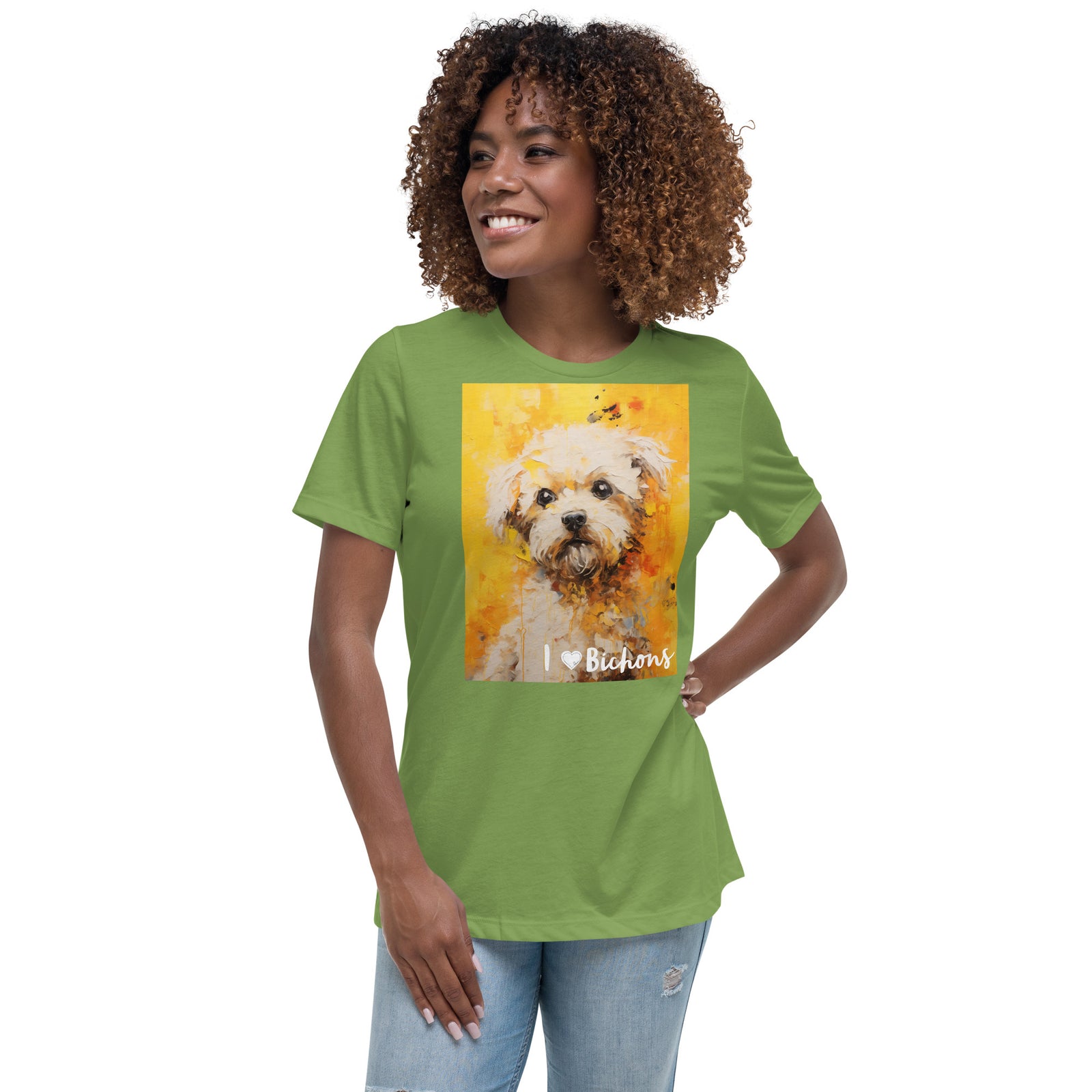 Women's Relaxed T-Shirt - I ❤ Dogs - Bichon Frise