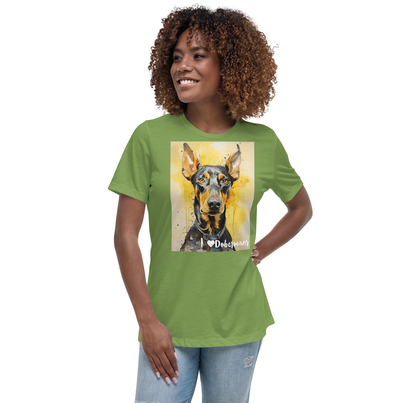Women's Relaxed T-Shirt - I ❤ Dogs - Doberman Pinscher