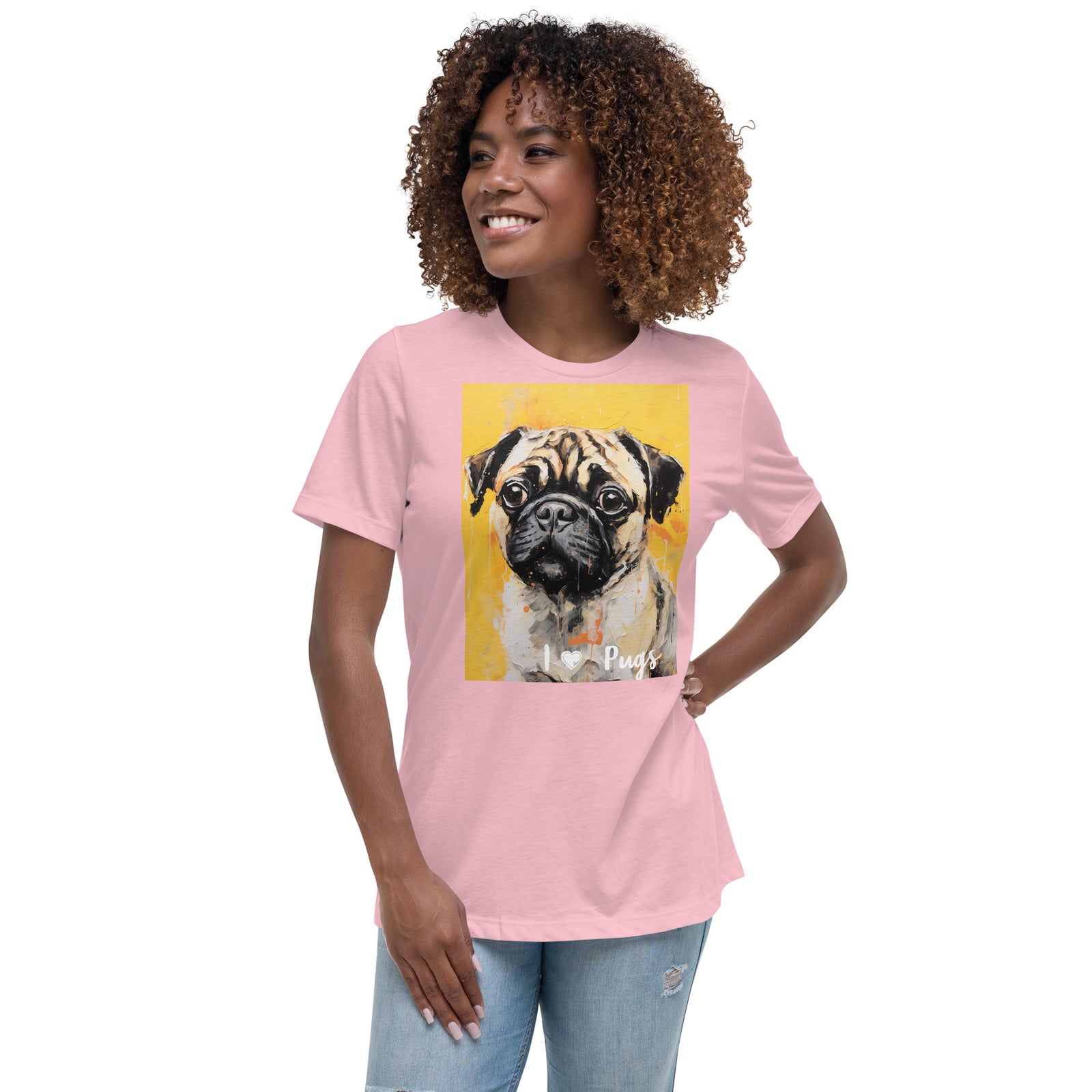 Women's Relaxed T-Shirt - I ❤ Dogs - Pug
