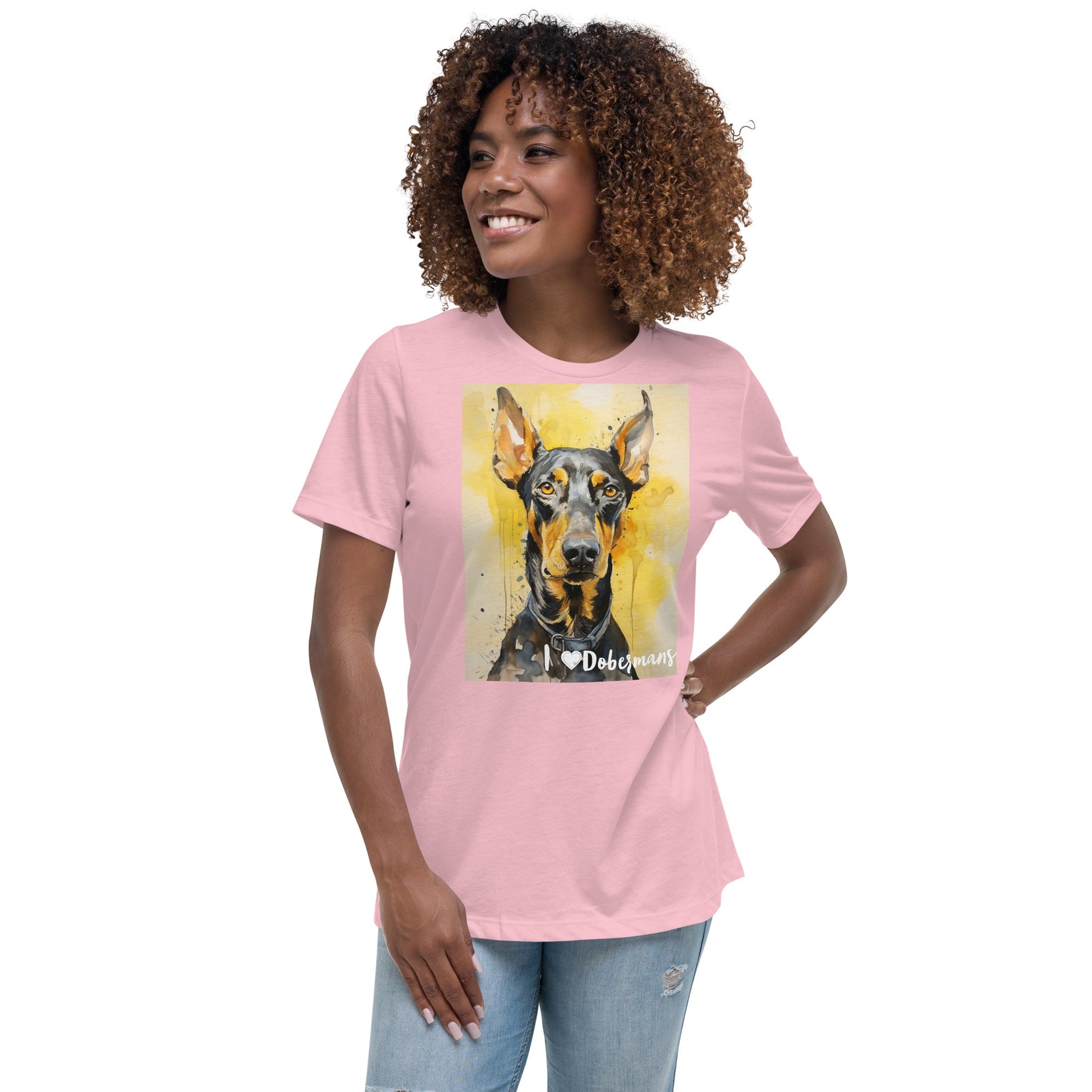 Women's Relaxed T-Shirt - I ❤ Dogs - Doberman Pinscher