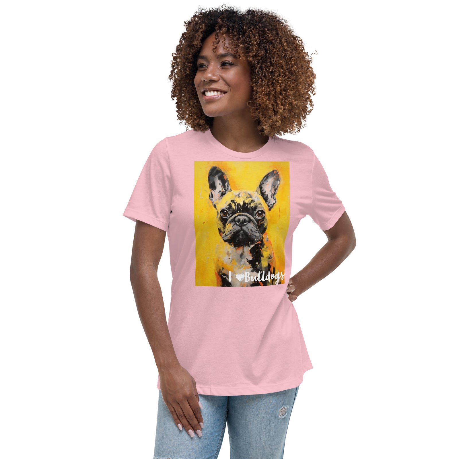 Women's Relaxed T-Shirt - I ❤ Dogs - Bulldog