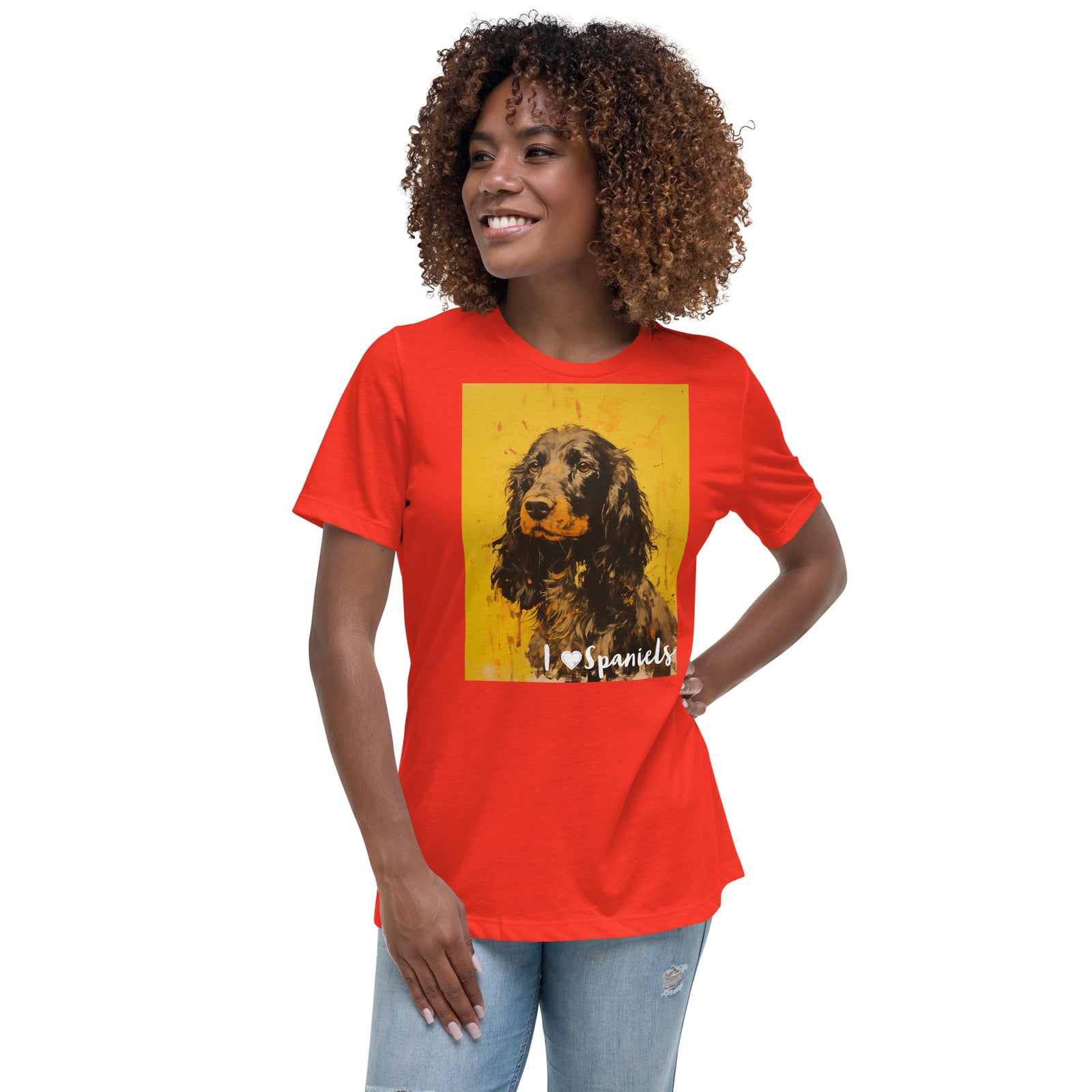 Women's Relaxed T-Shirt - I ❤ Dogs - English Springer Spaniel