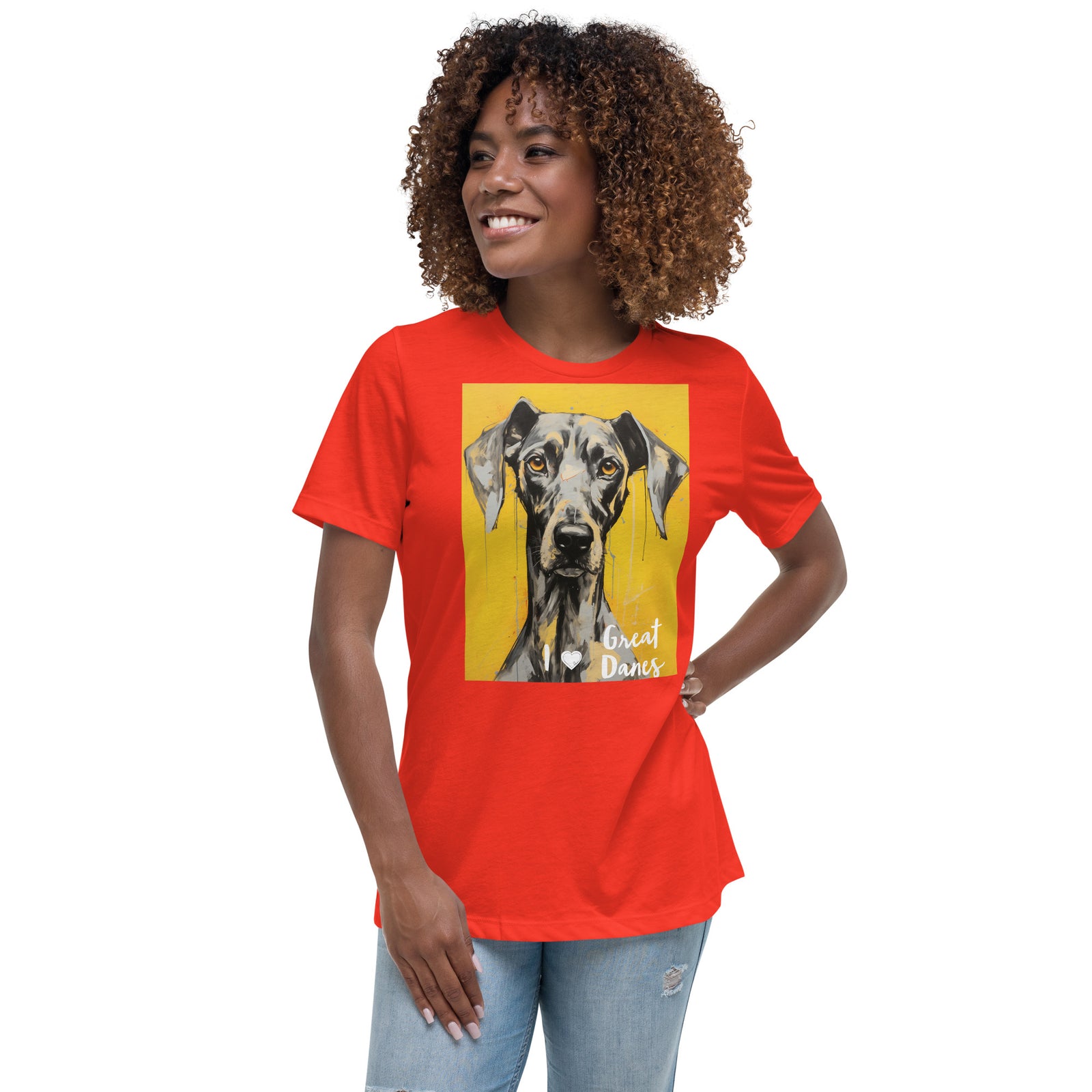 Women's Relaxed T-Shirt - I ❤ Dogs - Great Dane