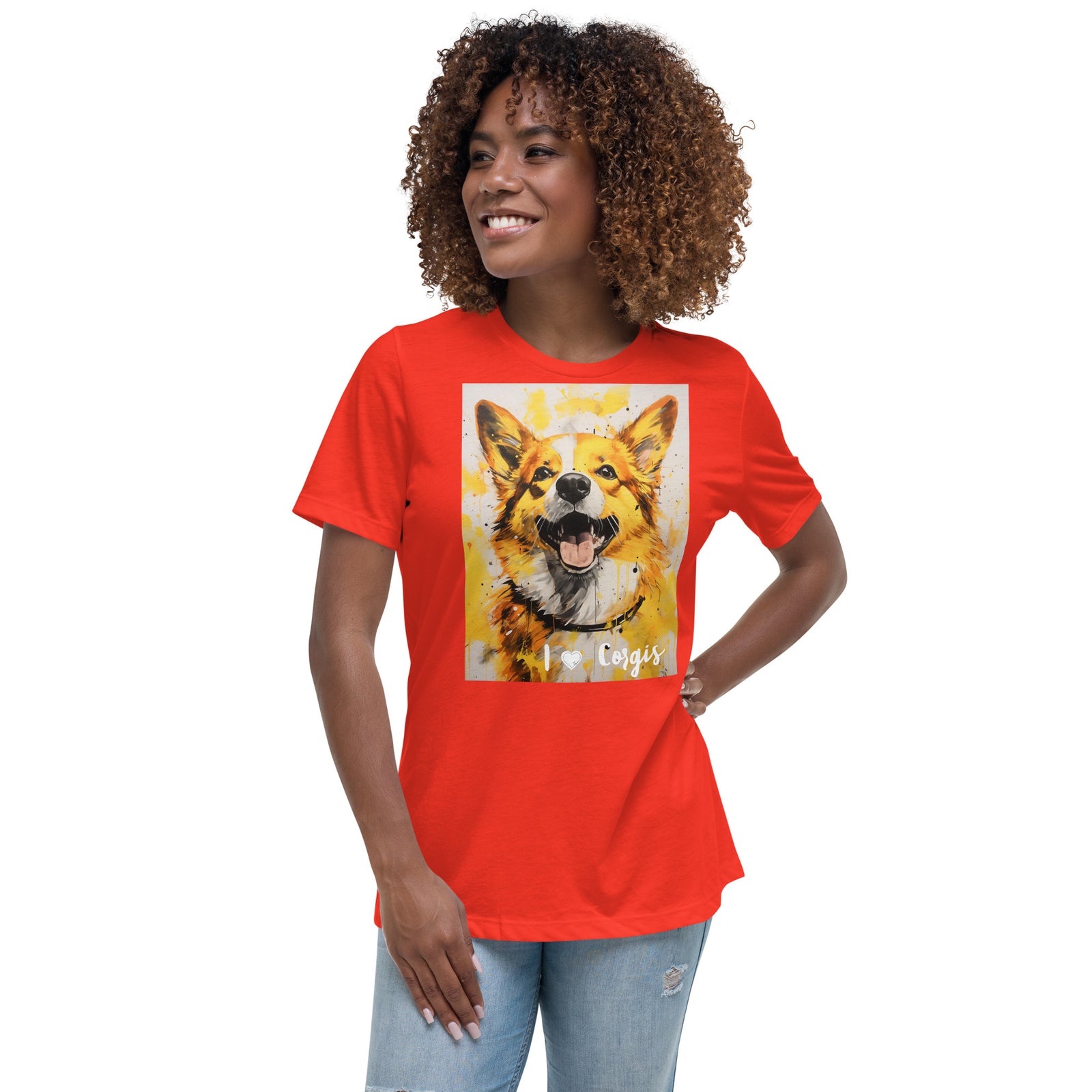Women's Relaxed T-Shirt - I ❤ Dogs - Pembroke Welsh Corgi