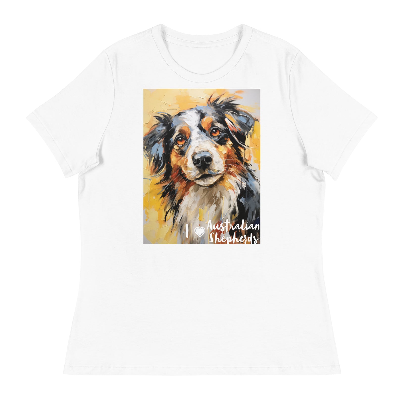Women's Relaxed T-Shirt - I ❤ Dogs - Australian Shepherd