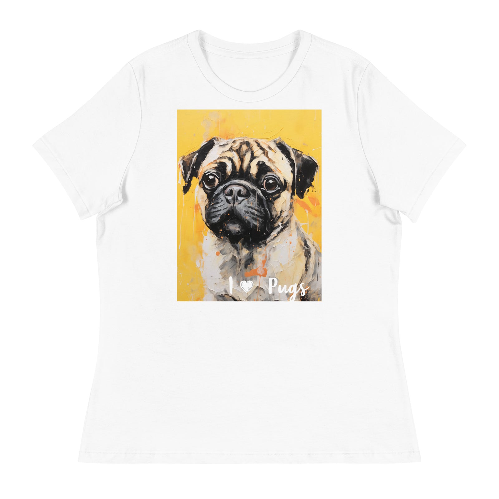 Women's Relaxed T-Shirt - I ❤ Dogs - Pug