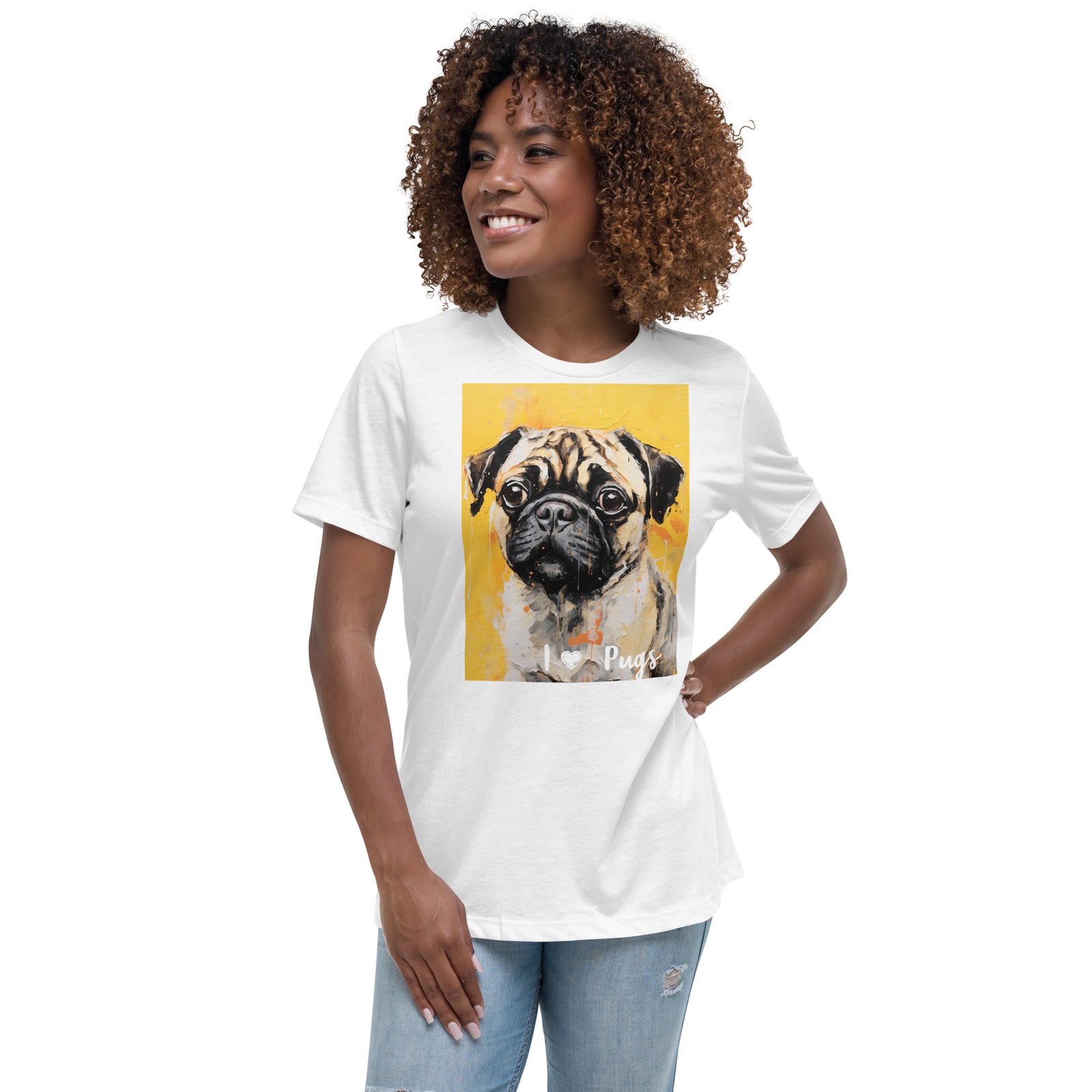 Women's Relaxed T-Shirt - I ❤ Dogs - Pug