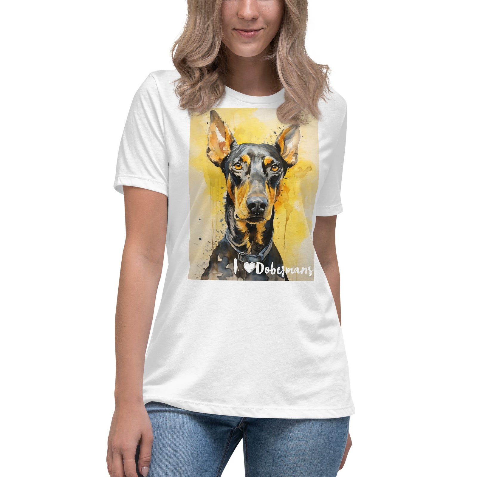 Women's Relaxed T-Shirt - I ❤ Dogs - Doberman Pinscher