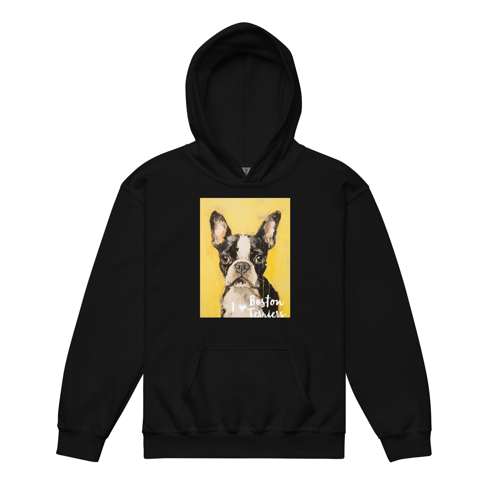Youth heavy blend hoodie - I ❤ Dogs - Boston Terrier