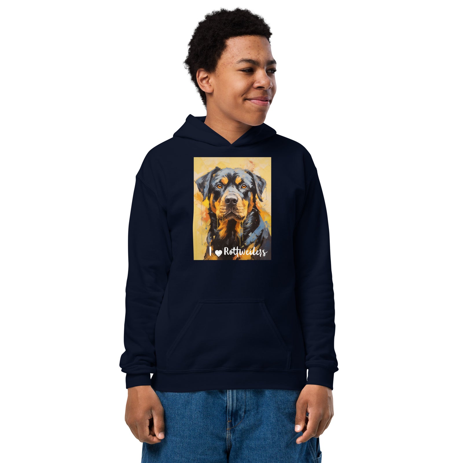 Youth heavy blend hoodie - I ❤ Dogs - Rottweiler