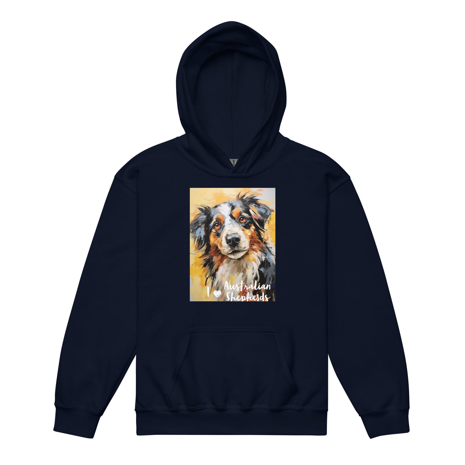 Youth heavy blend hoodieI ❤ Dogs - Australian Shepherd