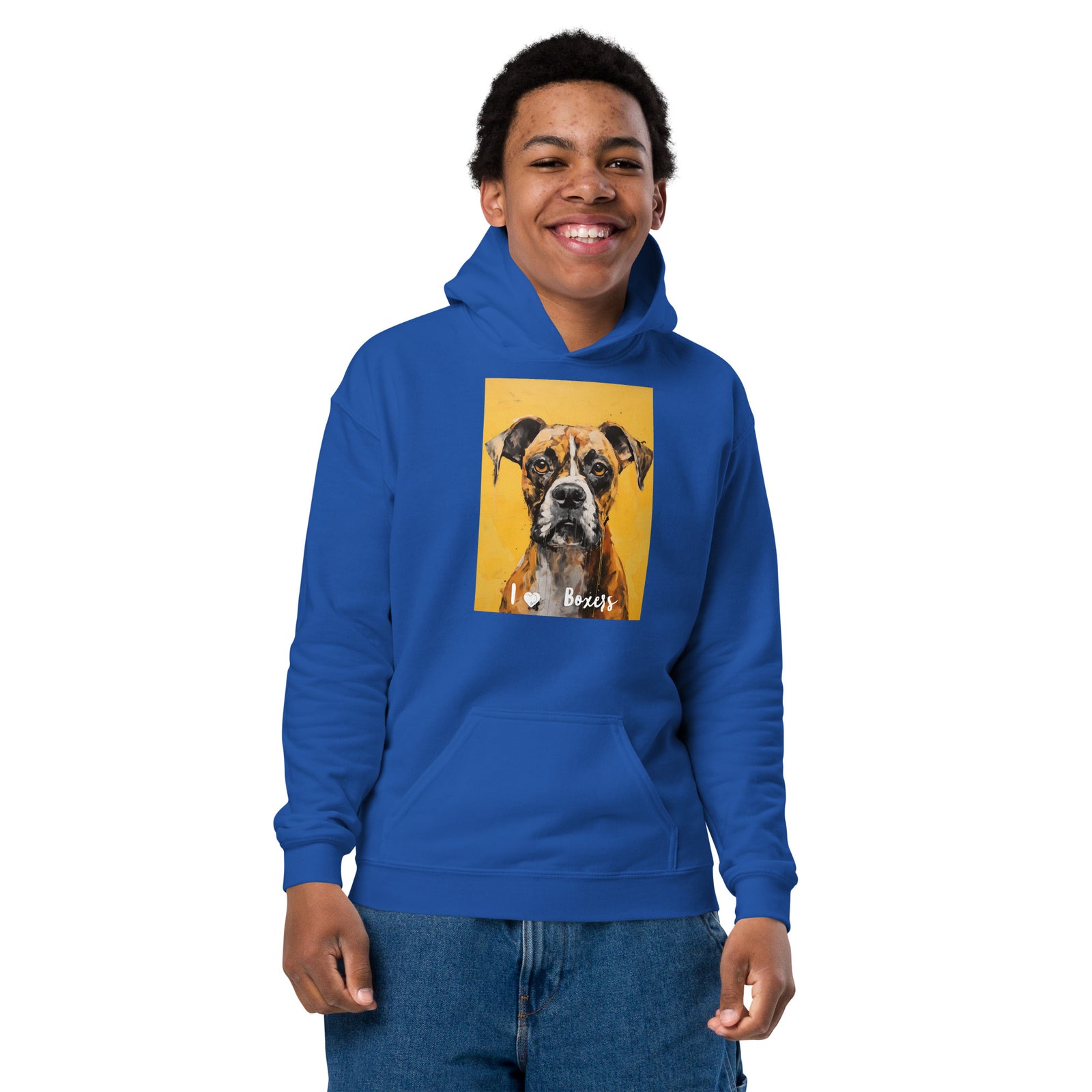 Youth heavy blend hoodie - I ❤ Dogs - Boxer