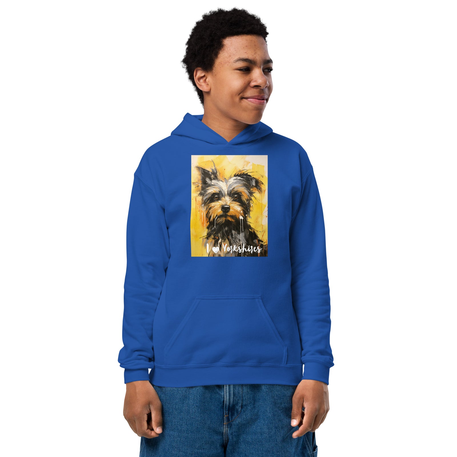 Youth heavy blend hoodie - I ❤ Dogs - Yorkshire Terrier