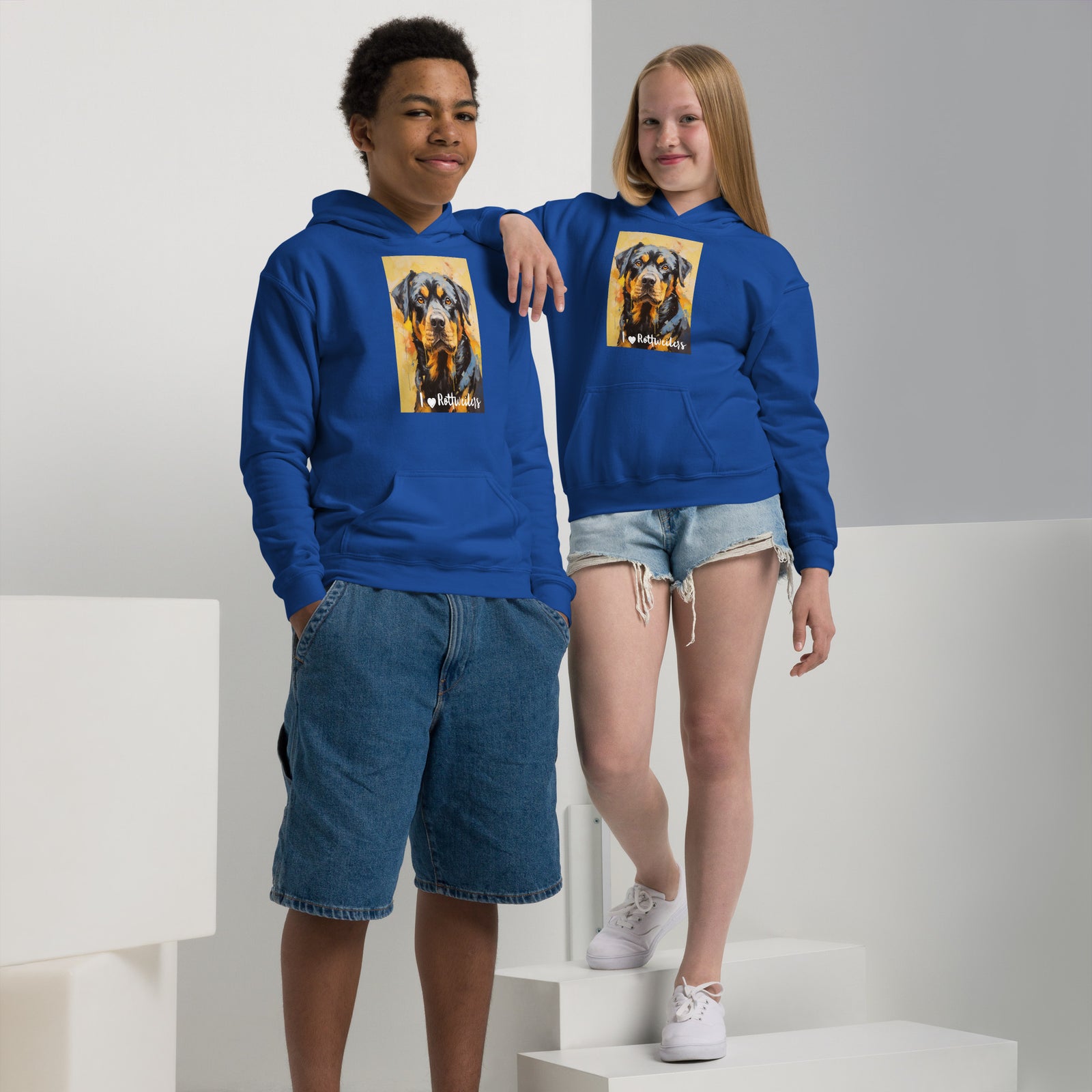 Youth heavy blend hoodie - I ❤ Dogs - Rottweiler