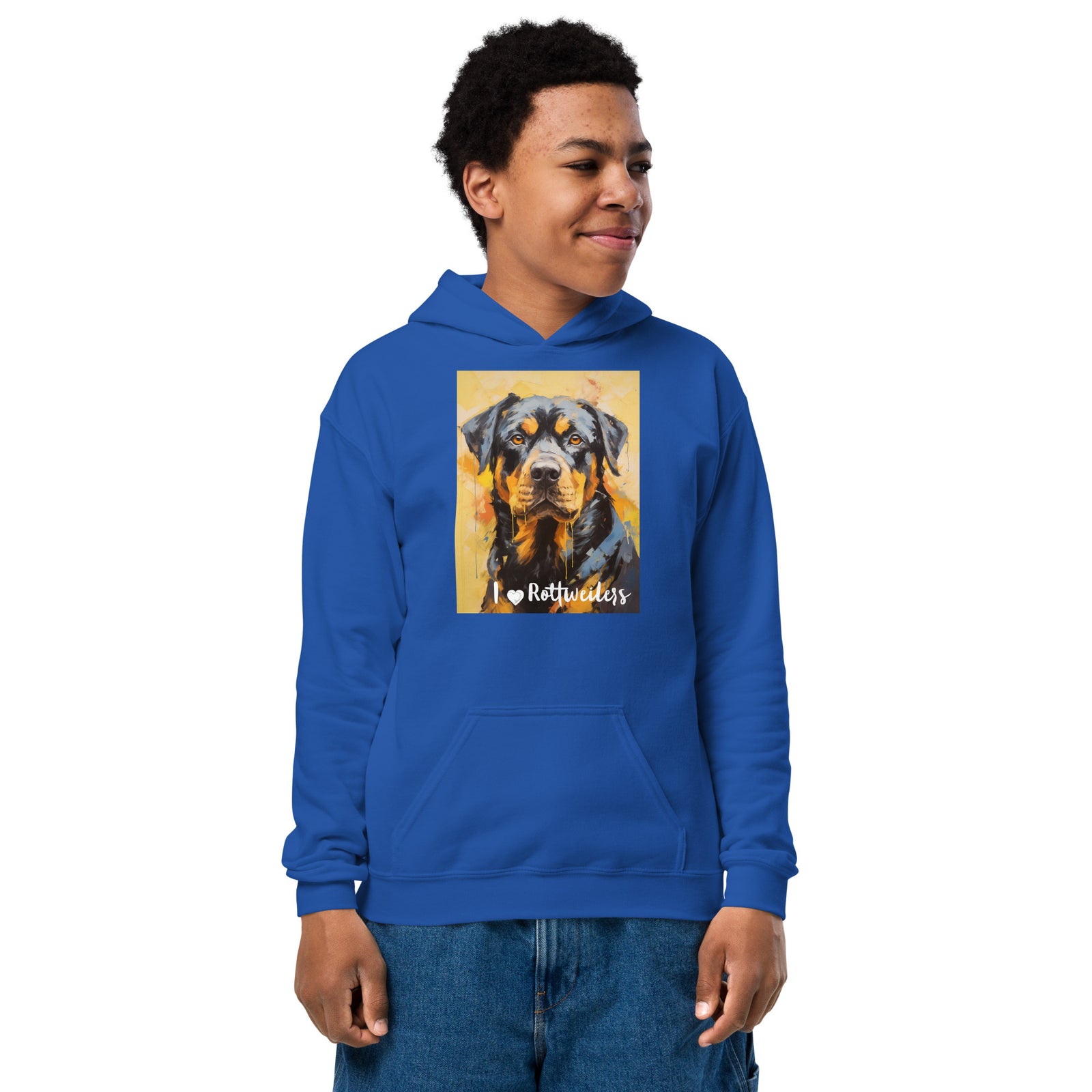 Youth heavy blend hoodie - I ❤ Dogs - Rottweiler