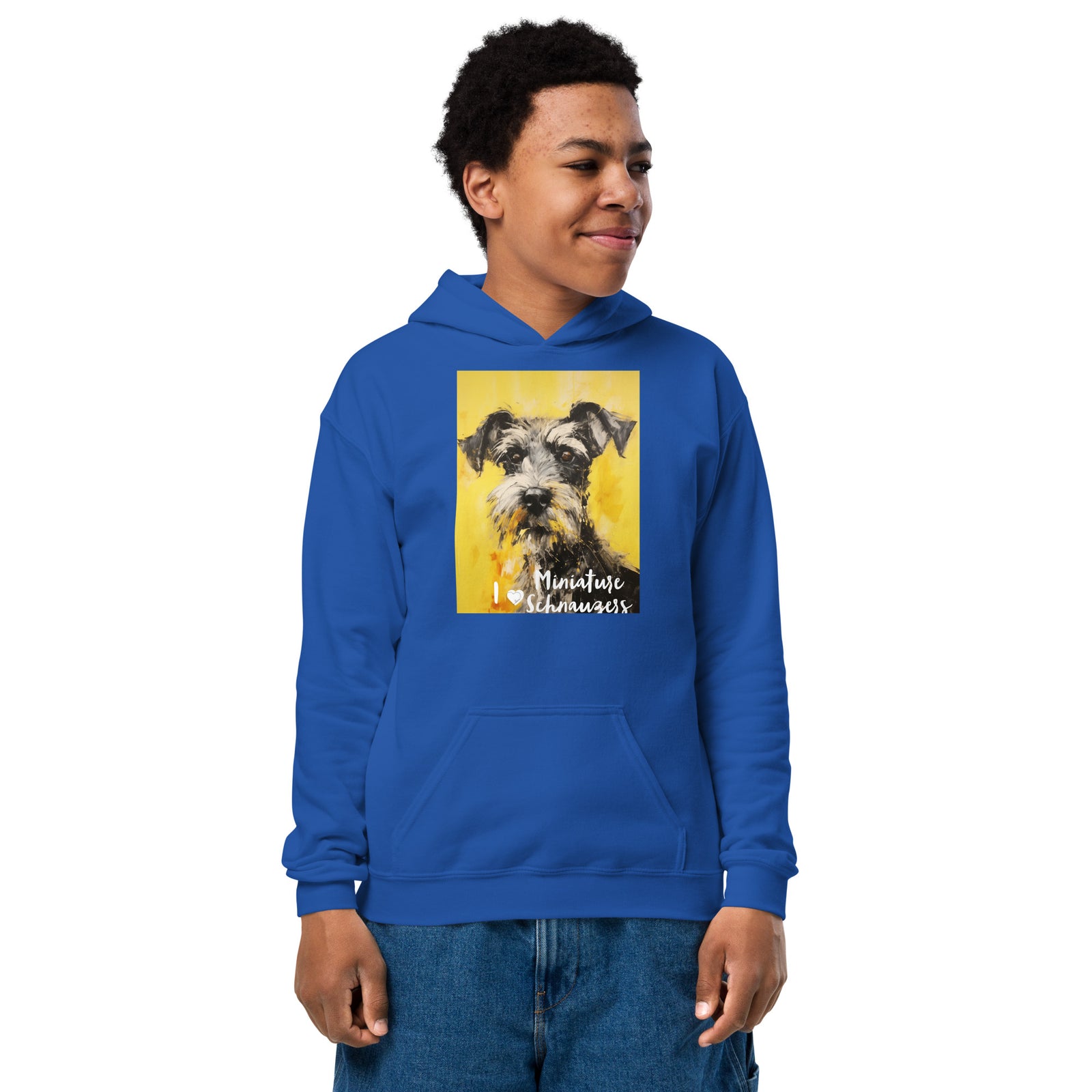 Youth heavy blend hoodie - I ❤ Dogs - Miniature Schnauzer
