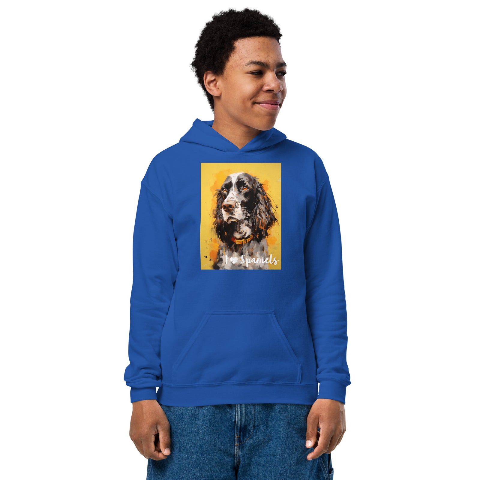 Youth heavy blend hoodie- I ❤ Dogs - Cocker Spaniel (American)