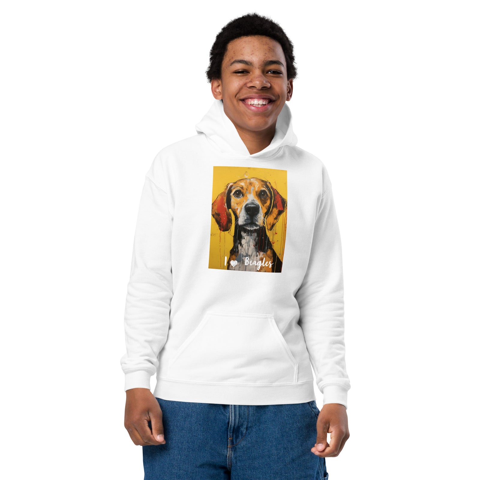 Youth heavy blend hoodie I ❤ Dogs - Beagle