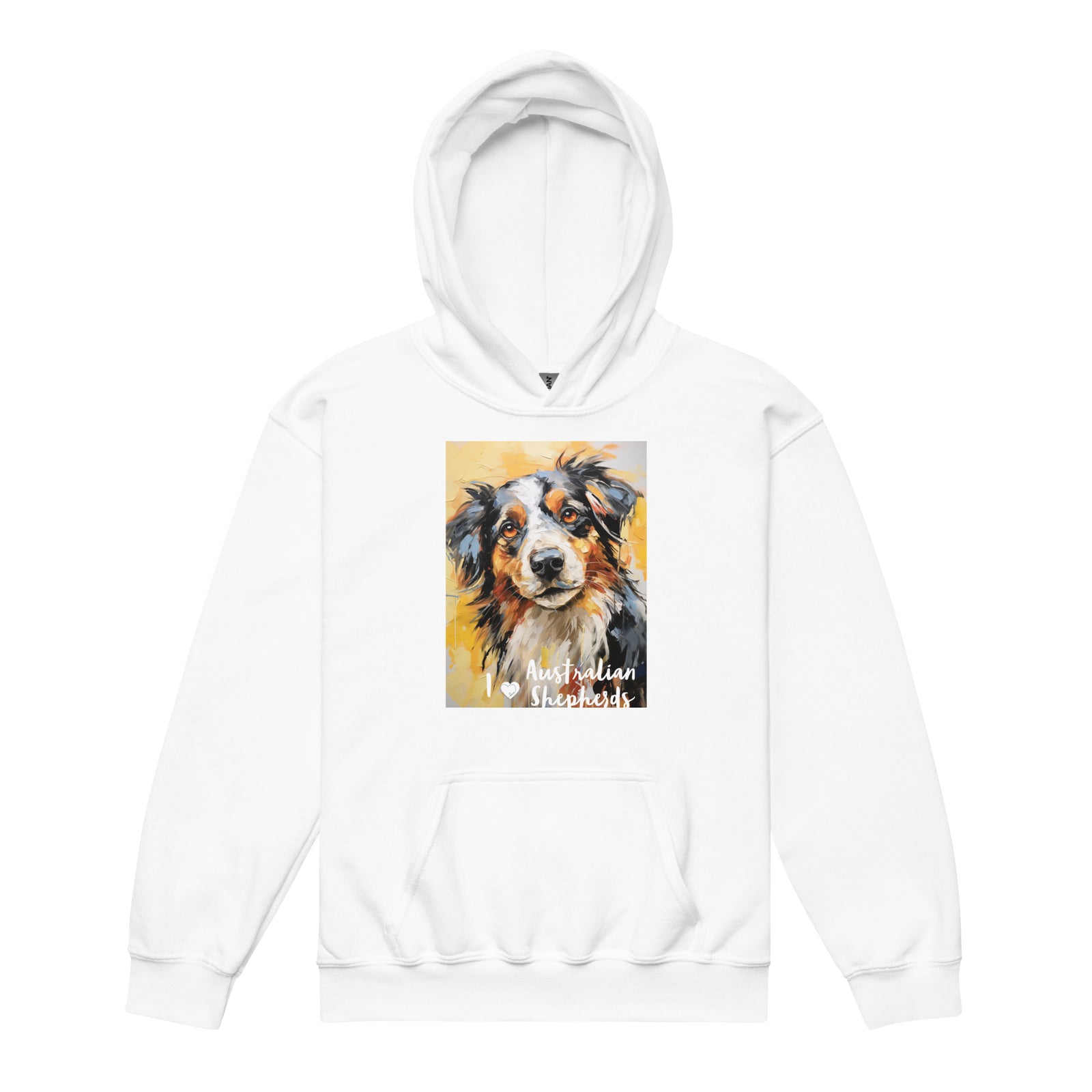 Youth heavy blend hoodieI ❤ Dogs - Australian Shepherd