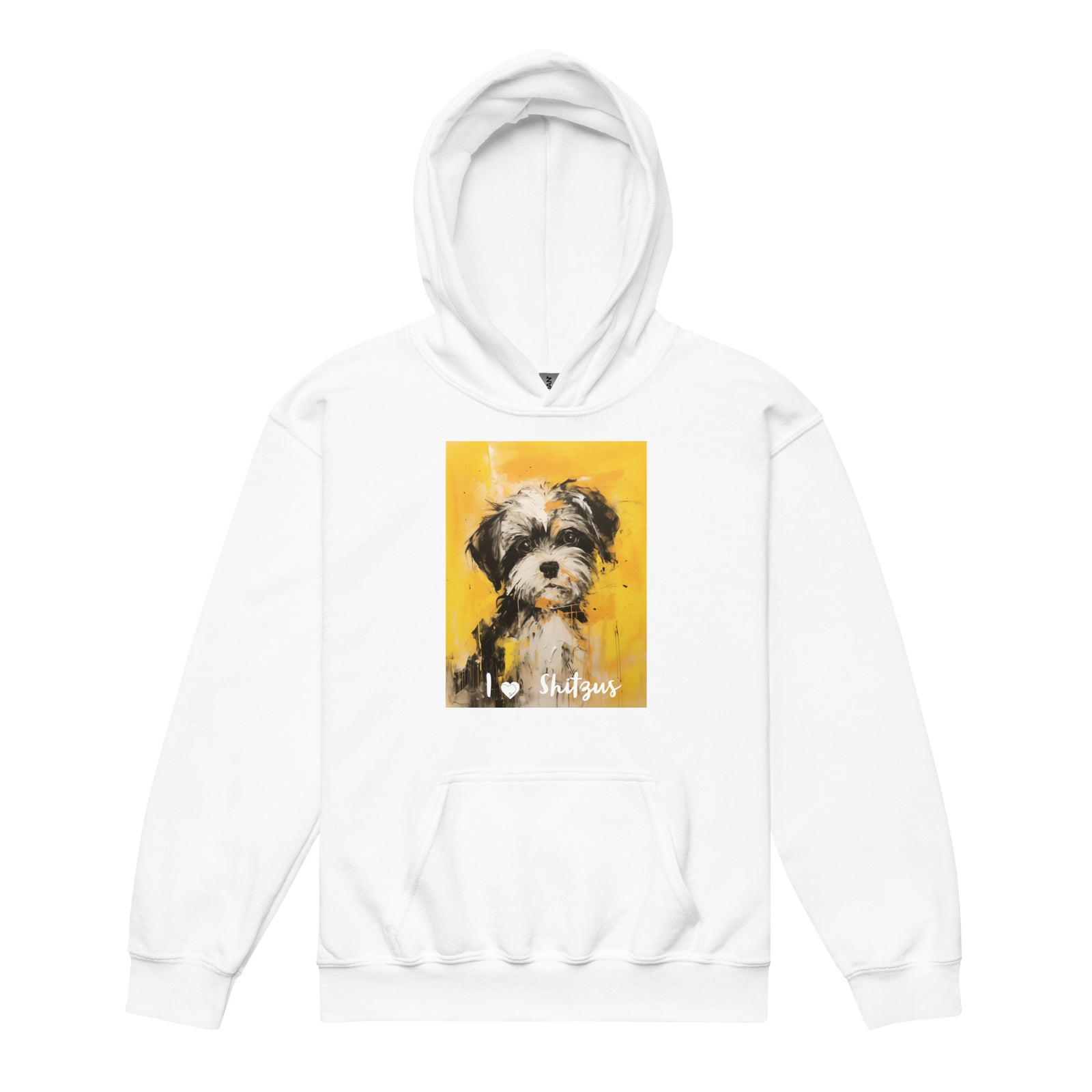 Youth heavy blend hoodie- I ❤ Dogs - Shih Tzu