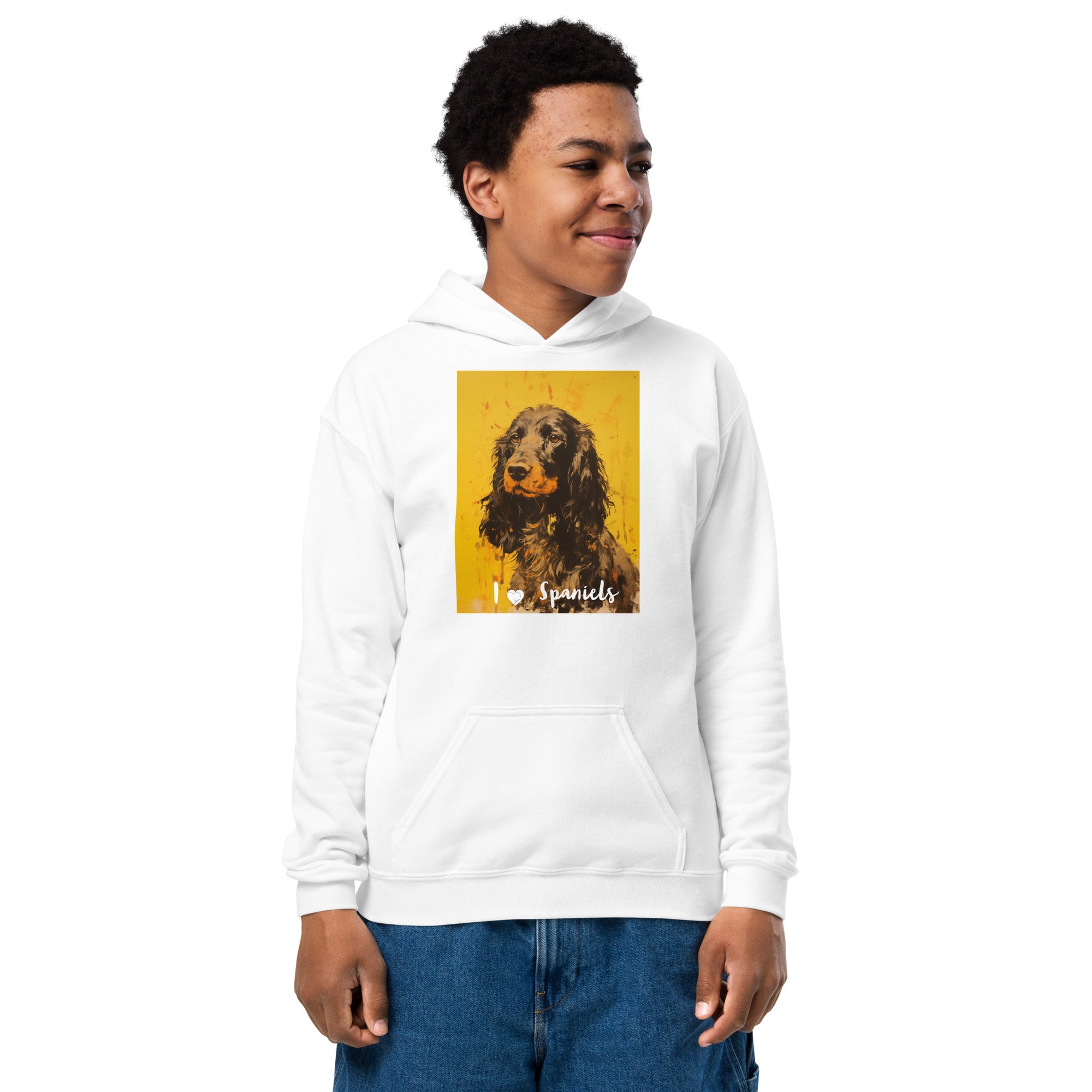 Youth heavy blend hoodie- I ❤ Dogs - Cocker Spaniel (American)