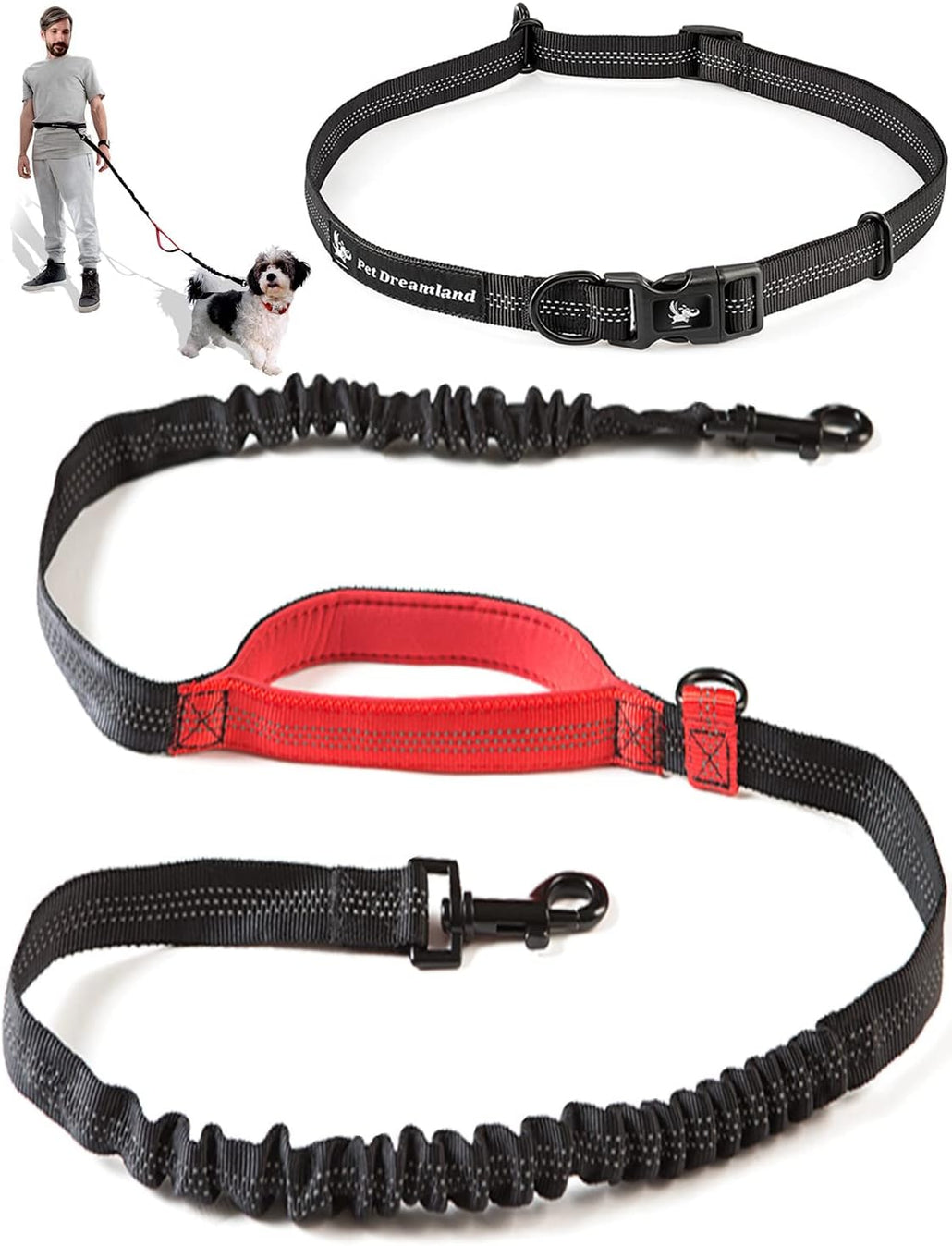 Hands Free Dog Leash for One Small to Medium Dog (Short Version)