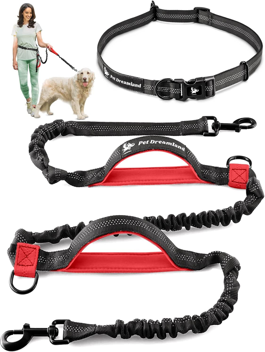 Extra Long Hands Free Dog Leash for One Large Dog