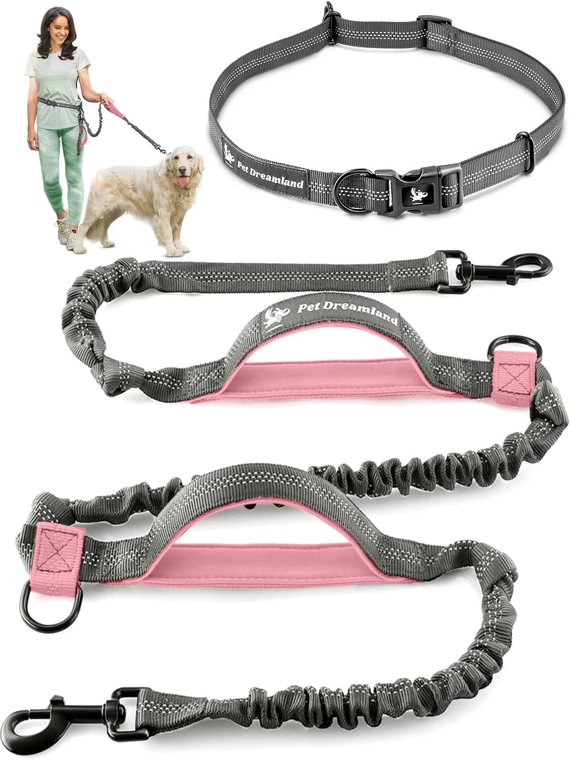 Extra Long Hands Free Dog Leash for One Large Dog