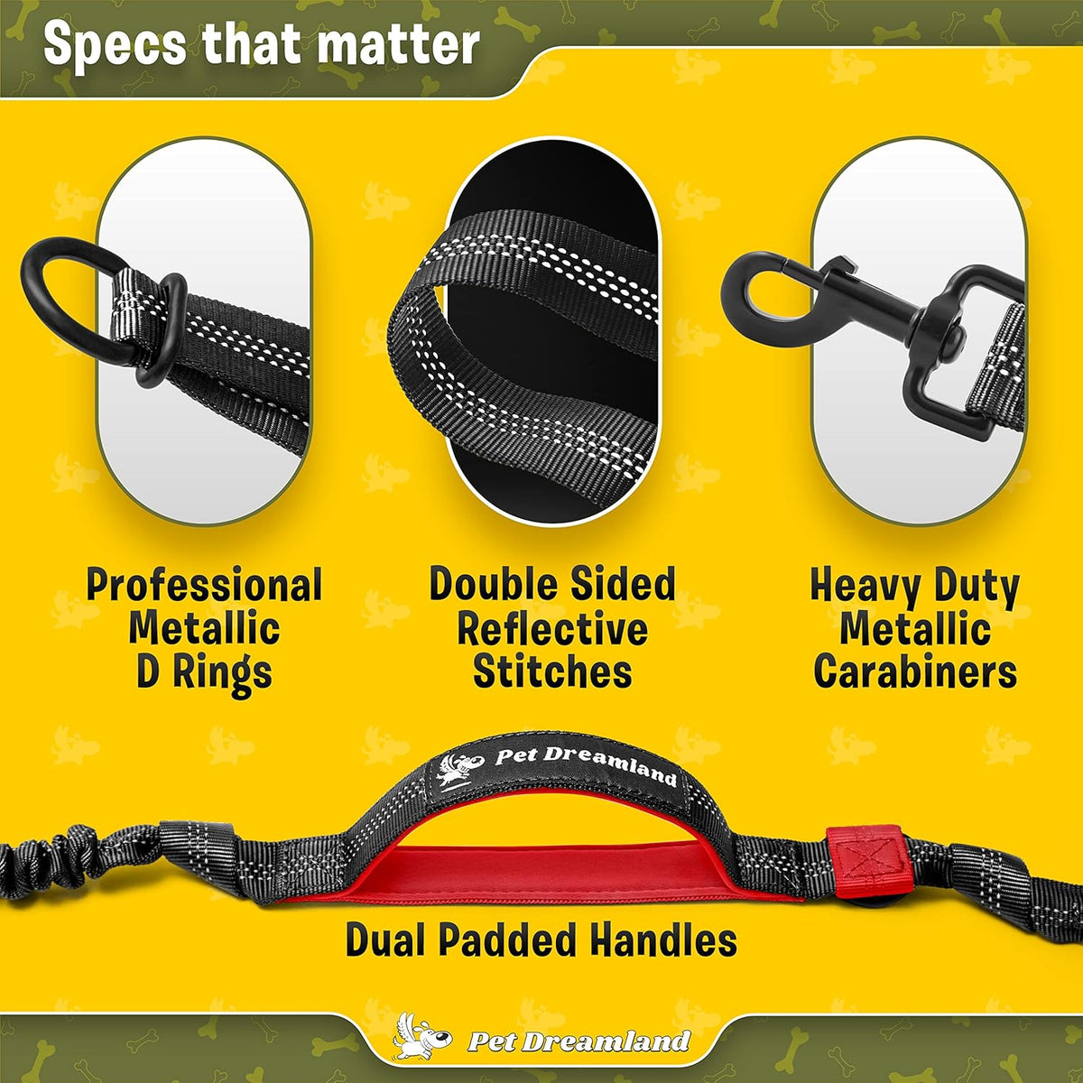 Extra Long Hands Free Dog Leash for One Large Dog