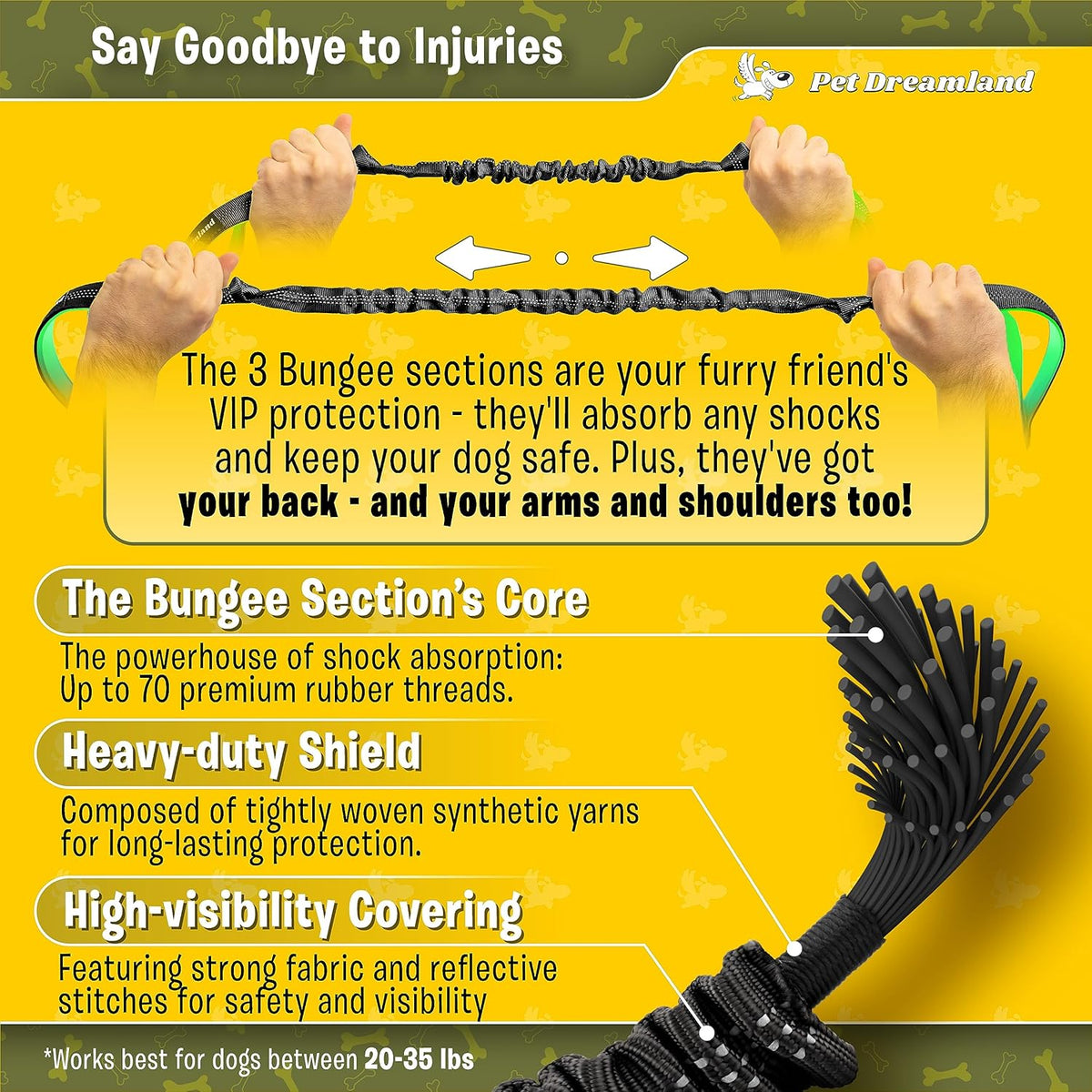 Extra Long Hands Free Dog Leash for Medium Dogs