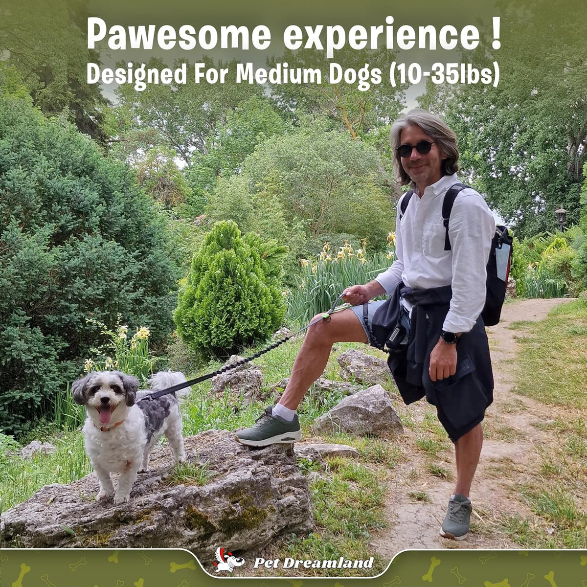 Extra Long Hands Free Dog Leash for Medium Dogs