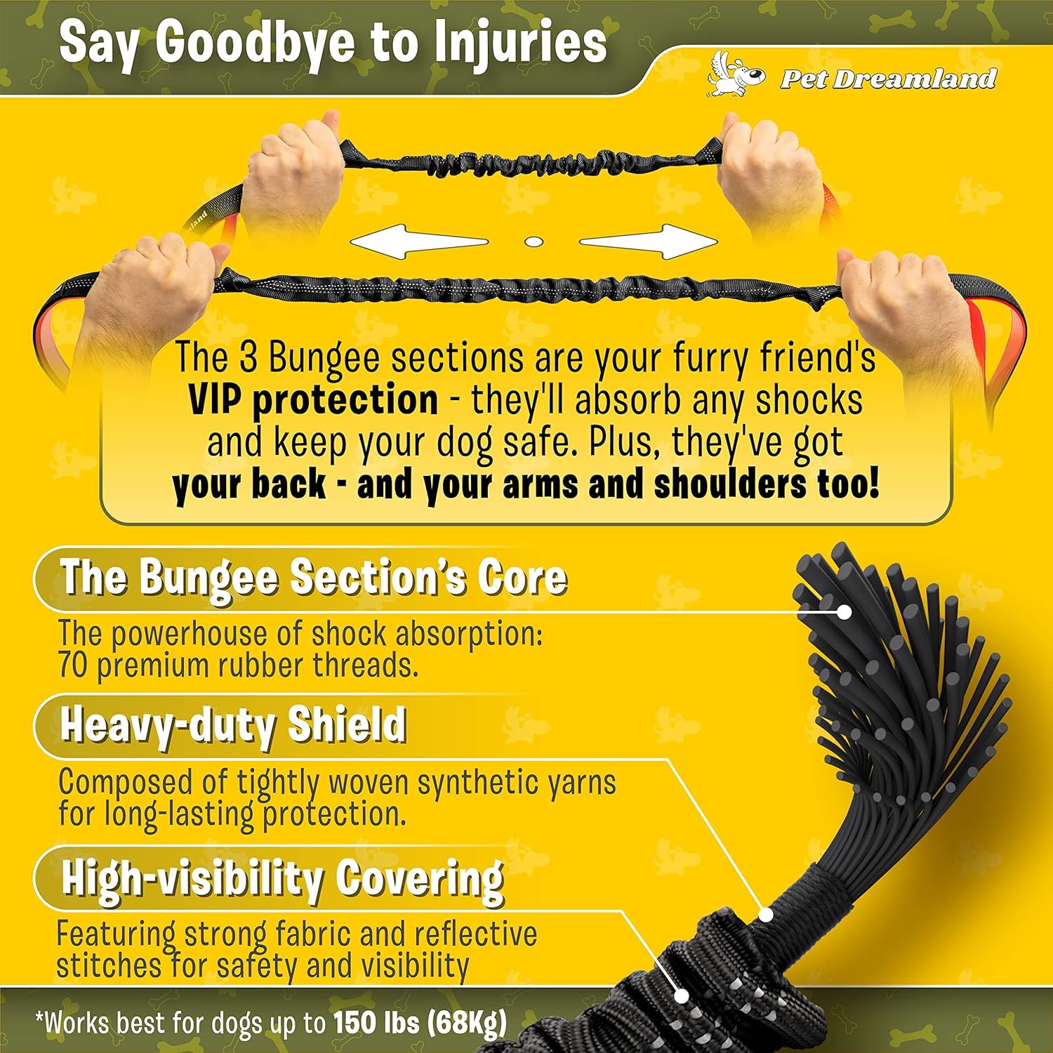 Hands Free Dog Leash for One Large Dog