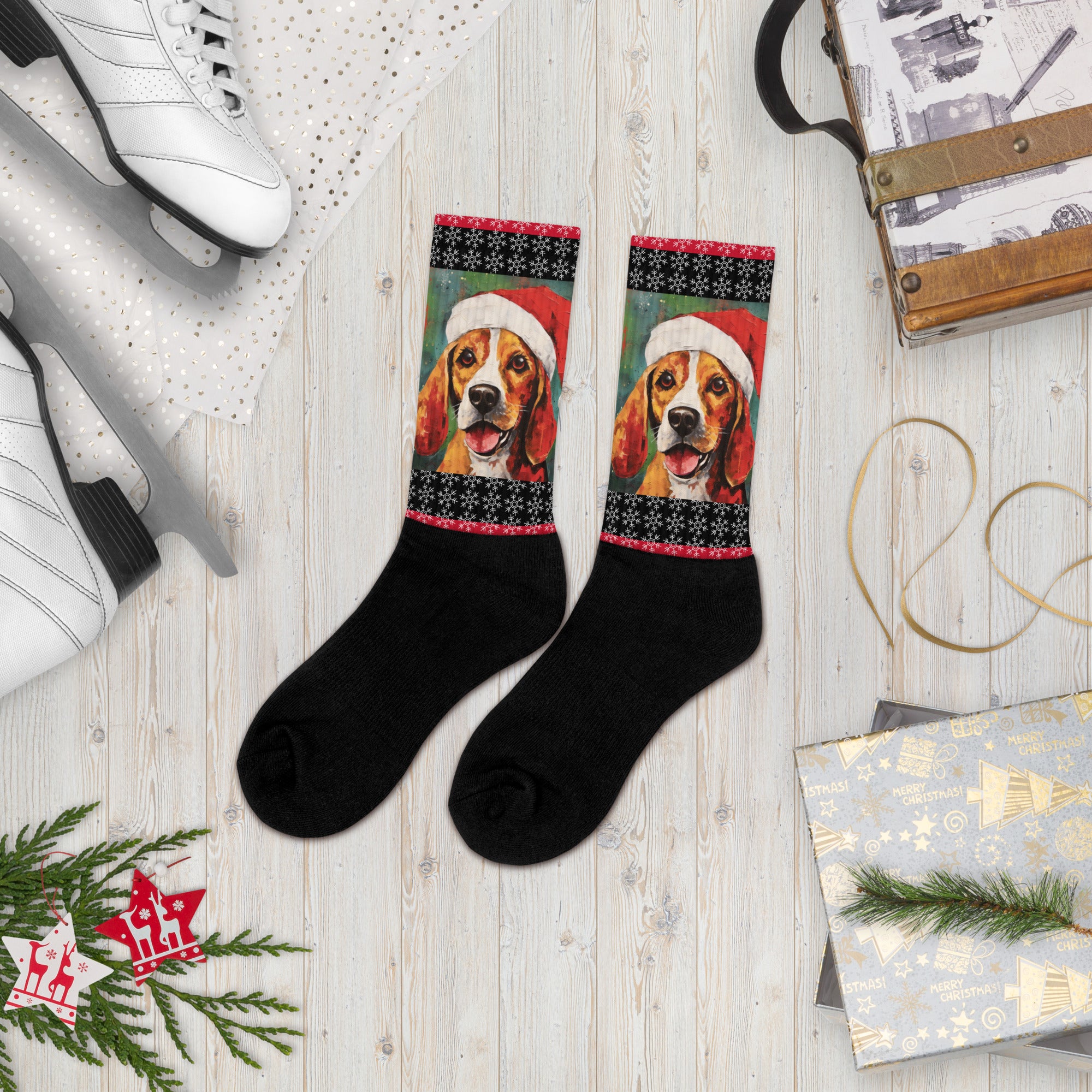 Socks  Beagle - Merry Woofmas