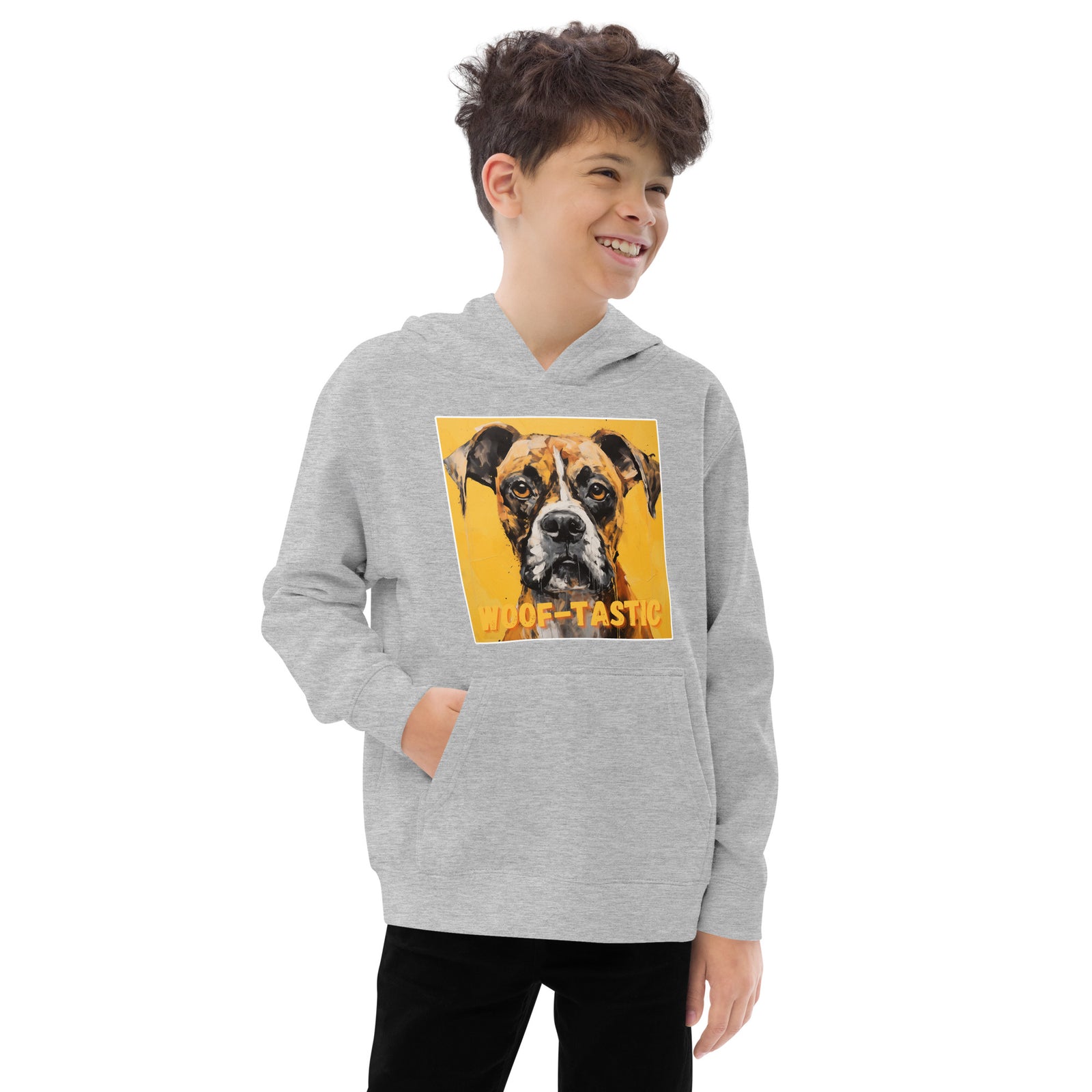 Kids fleece hoodie Woof-tastic Boxer
