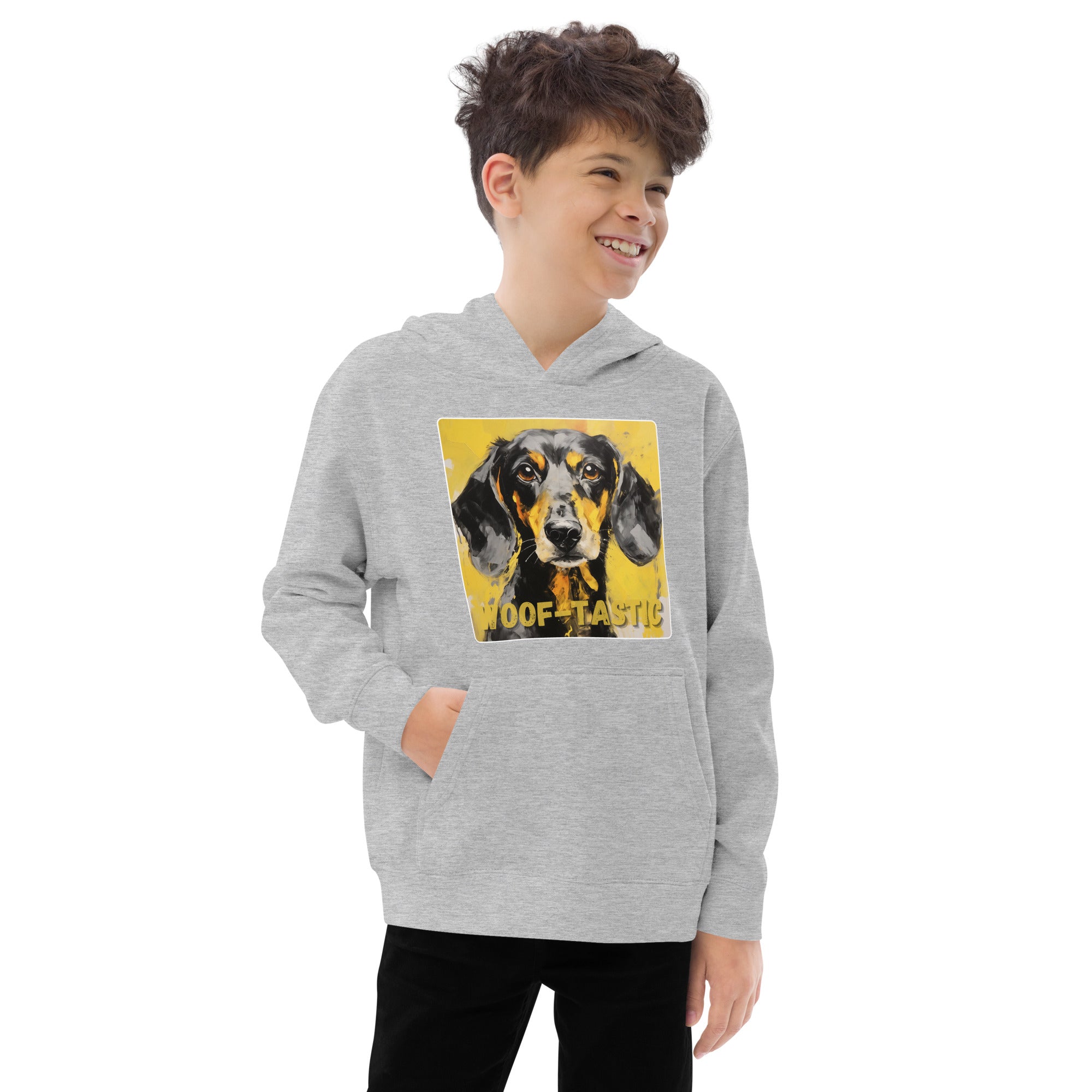 Kids fleece hoodie Woof-tastic Dachshund