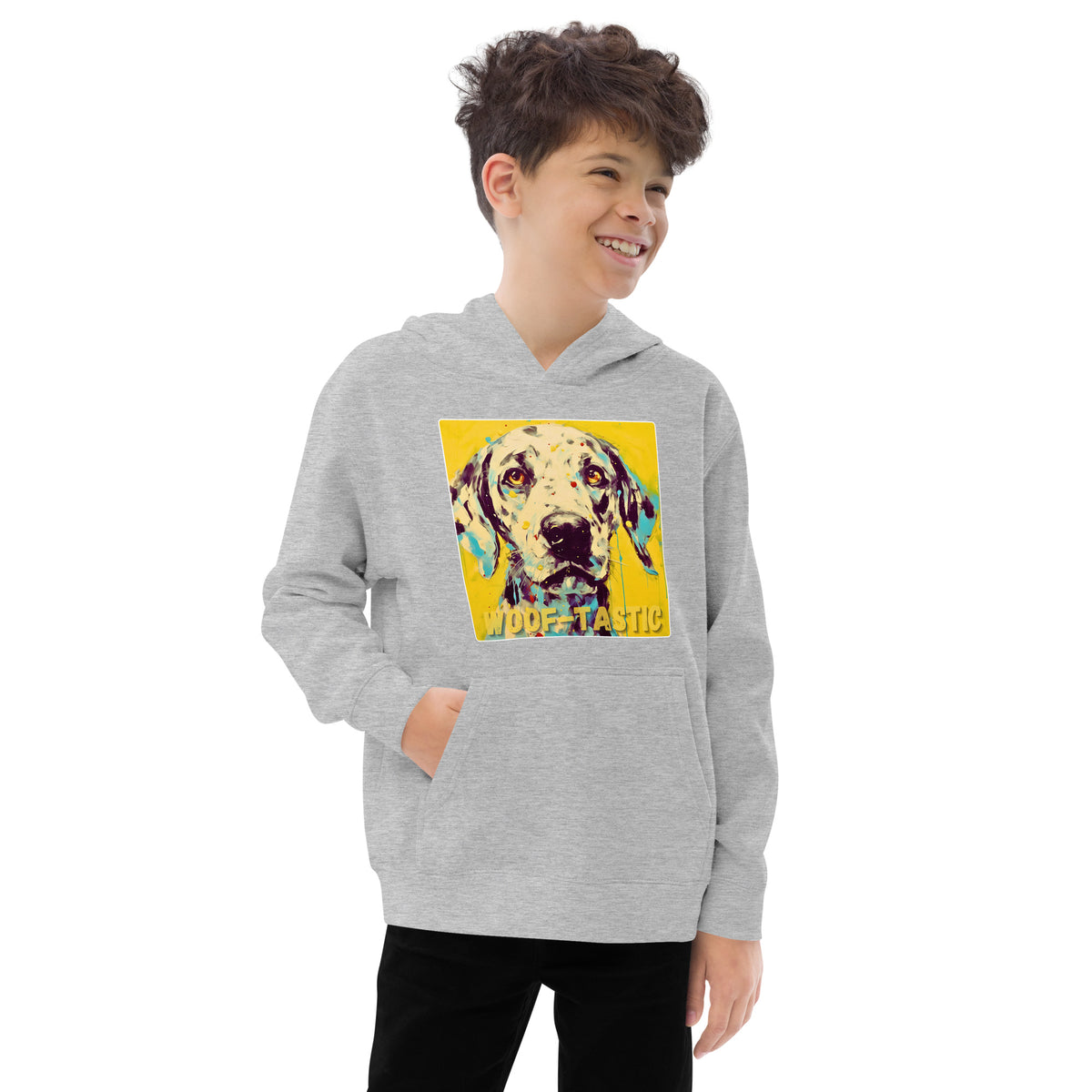 Kids fleece hoodie Woof-tastic Dalmatian