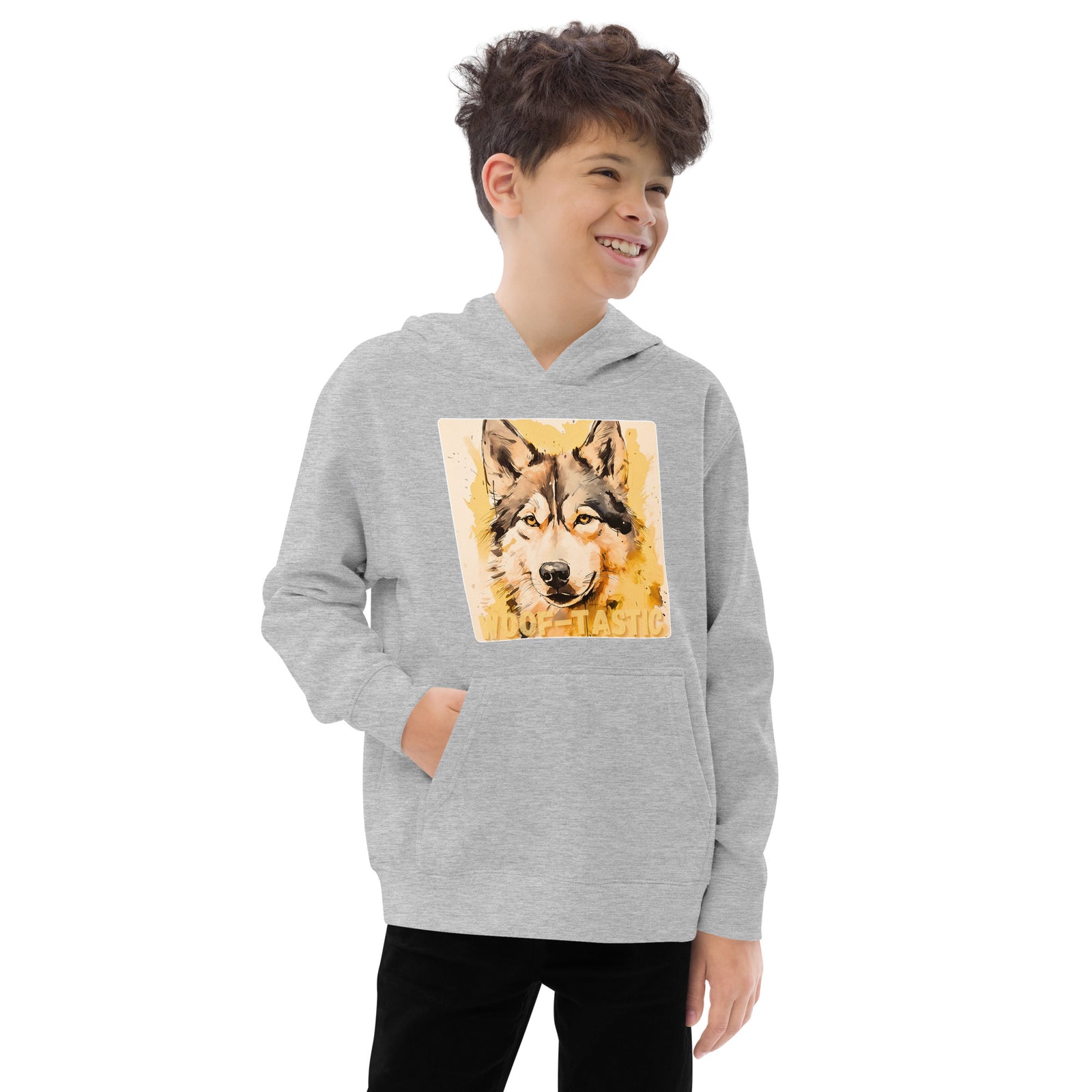 Kids fleece hoodie Woof-tastic Siberian Husky