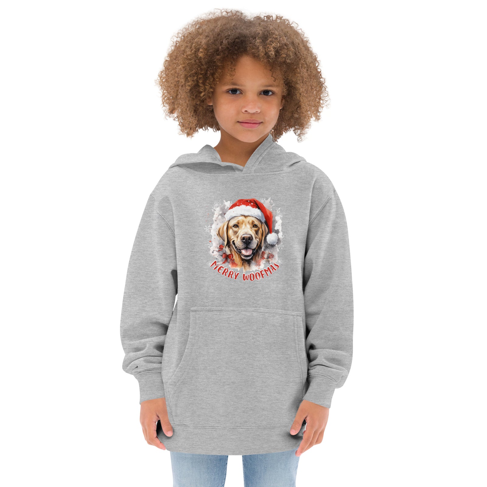 Kids fleece hoodie Labrador - Merry Woofmas