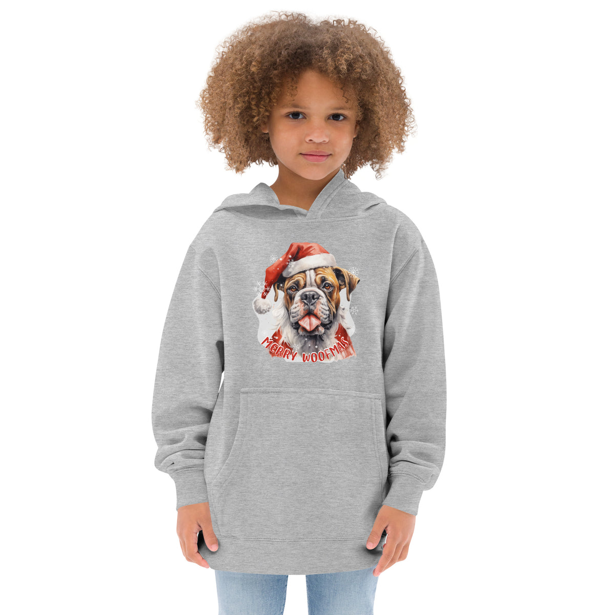 Kids fleece hoodie Boxer - Merry Woofmas