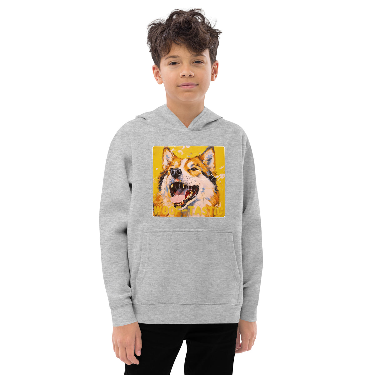 Kids fleece hoodie Woof-tastic Akita