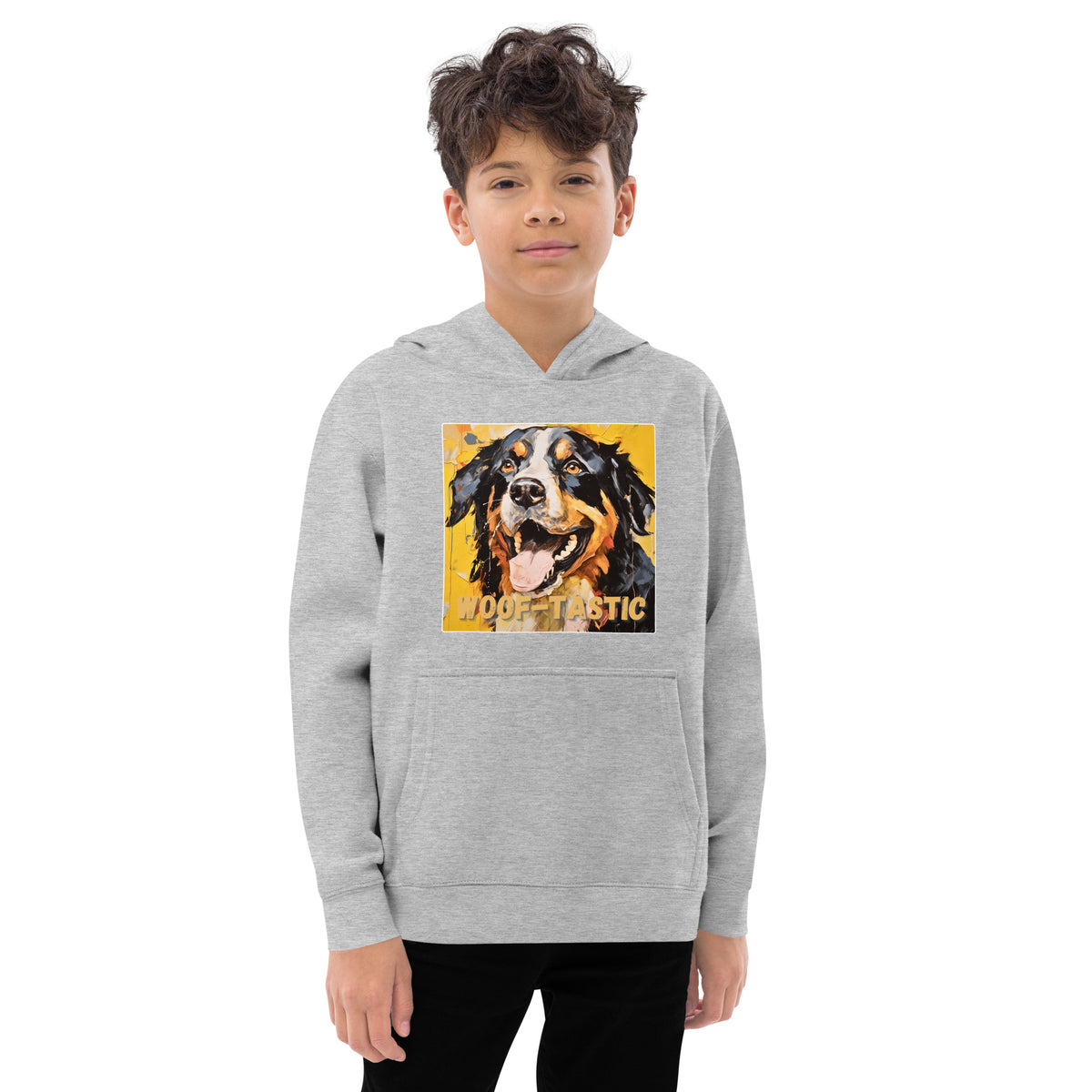 Kids fleece hoodie Woof-tastic Bernese Mountain Dog